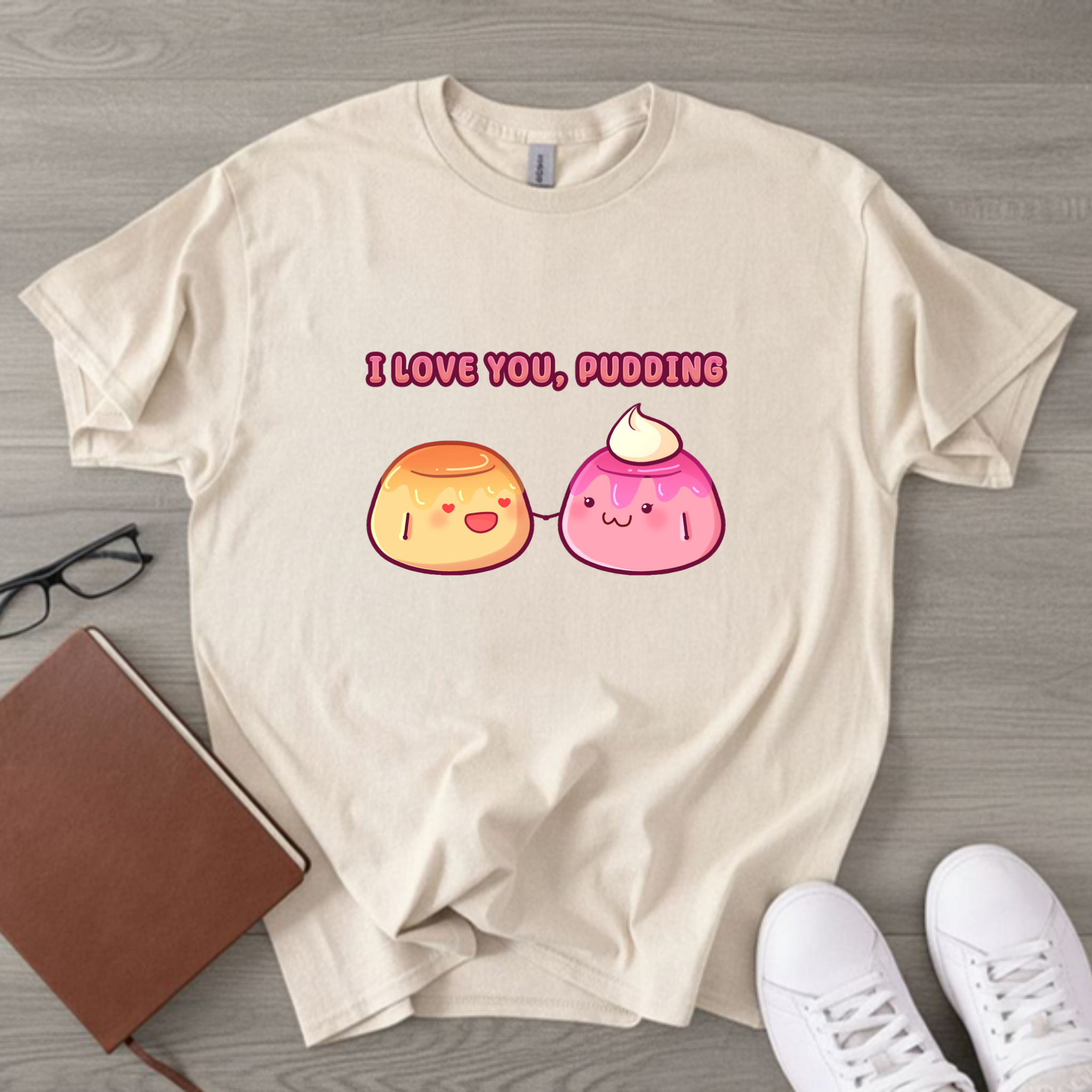I Love You, Pudding Flan and Pudding Couple T-Shirt