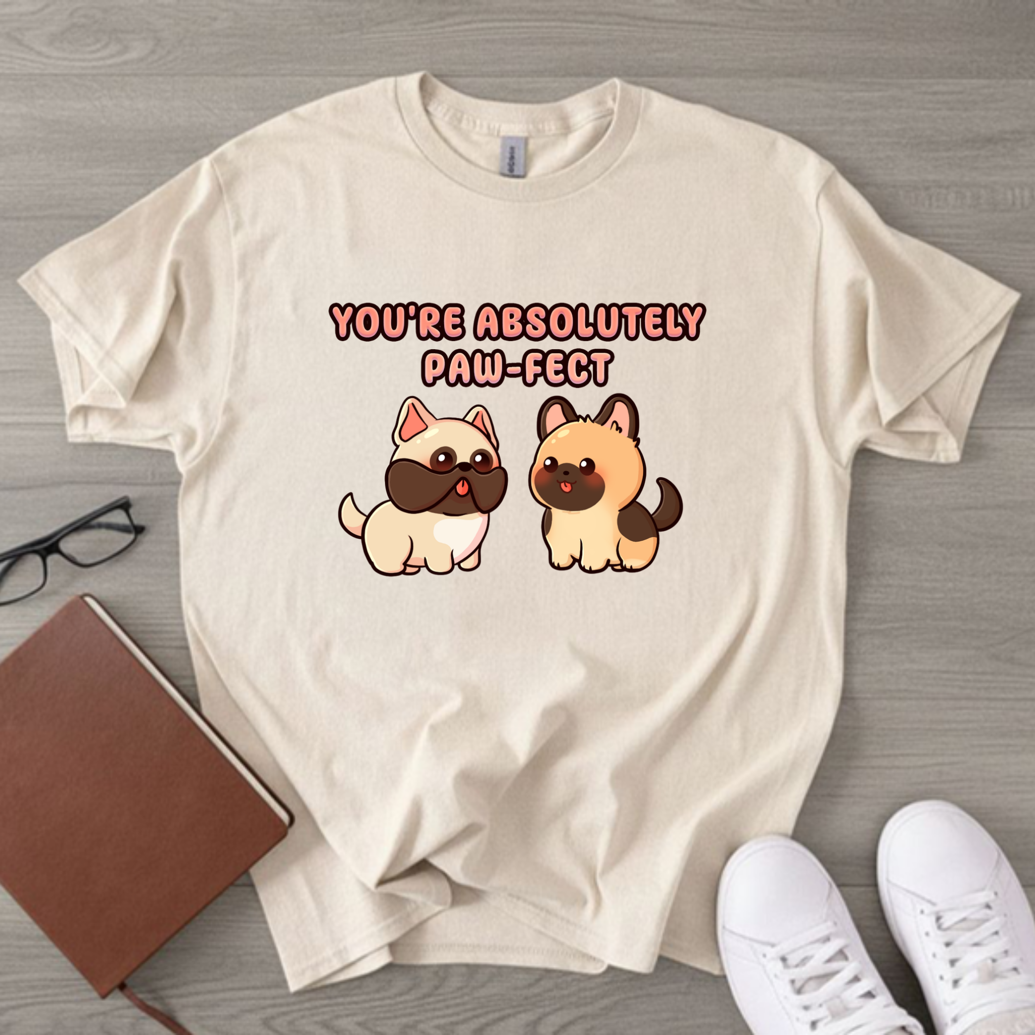 You're Absolutely Paw-fect Dog Couple - French Bulldog & German Shephard T-Shirt