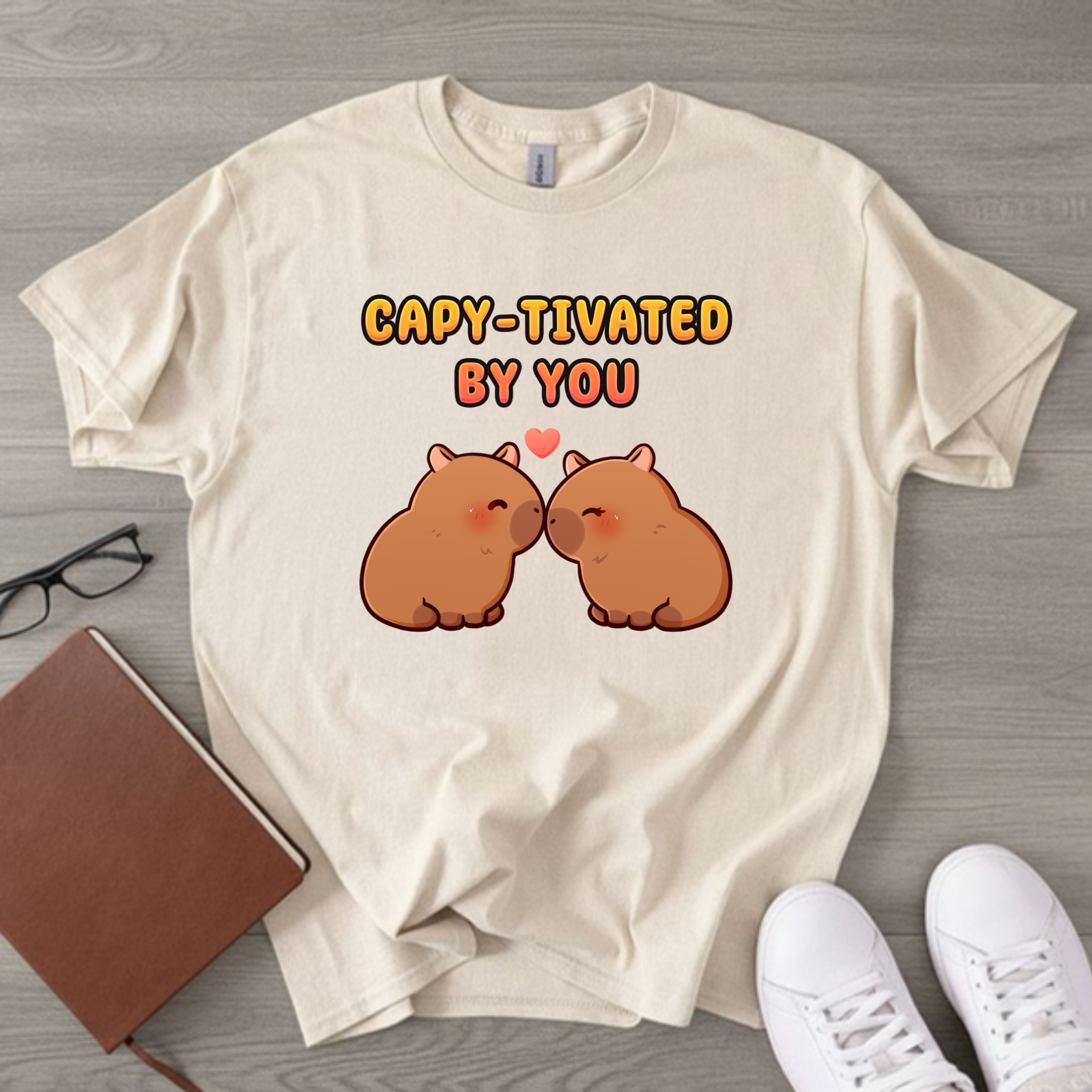 Capy-tivated by You Capybara Couple T-Shirt
