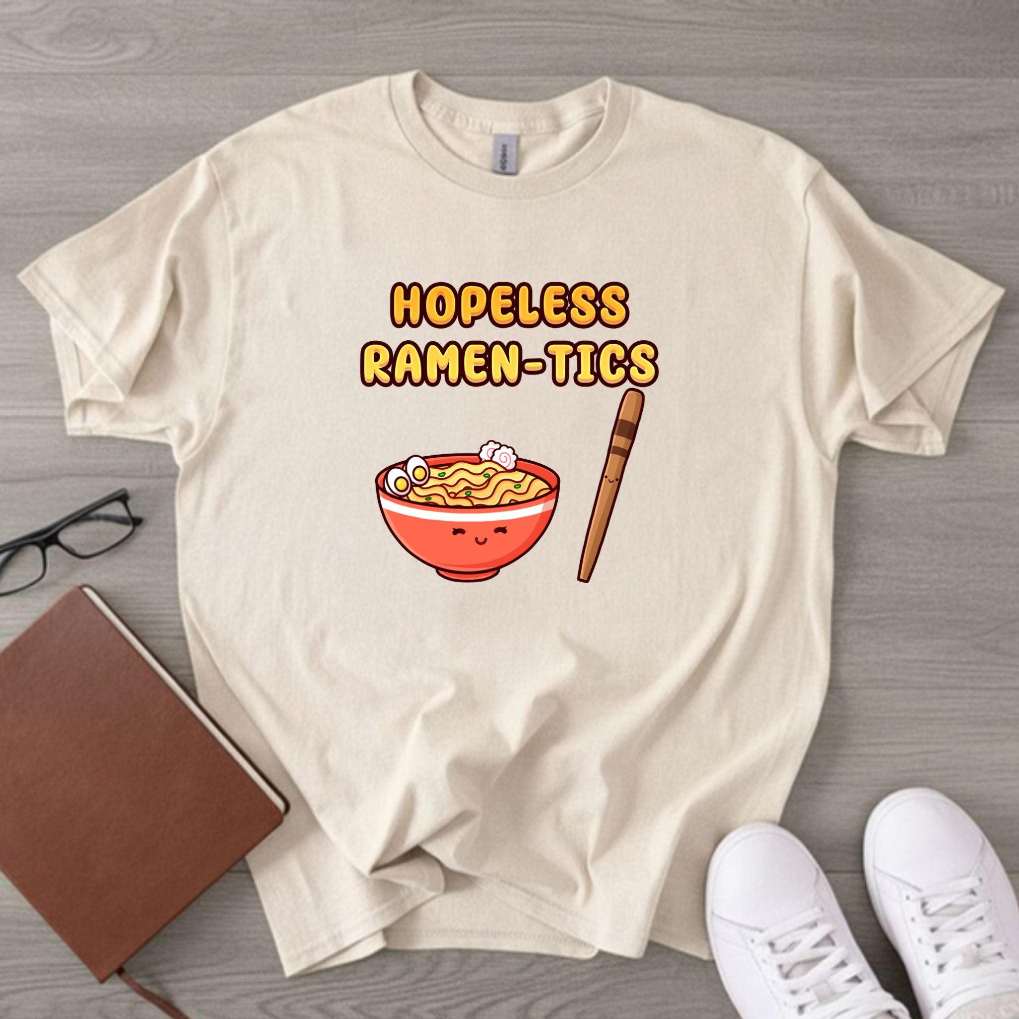 Hopeless Ramen-tics Ramen and Chopstick Couple T-Shirt
