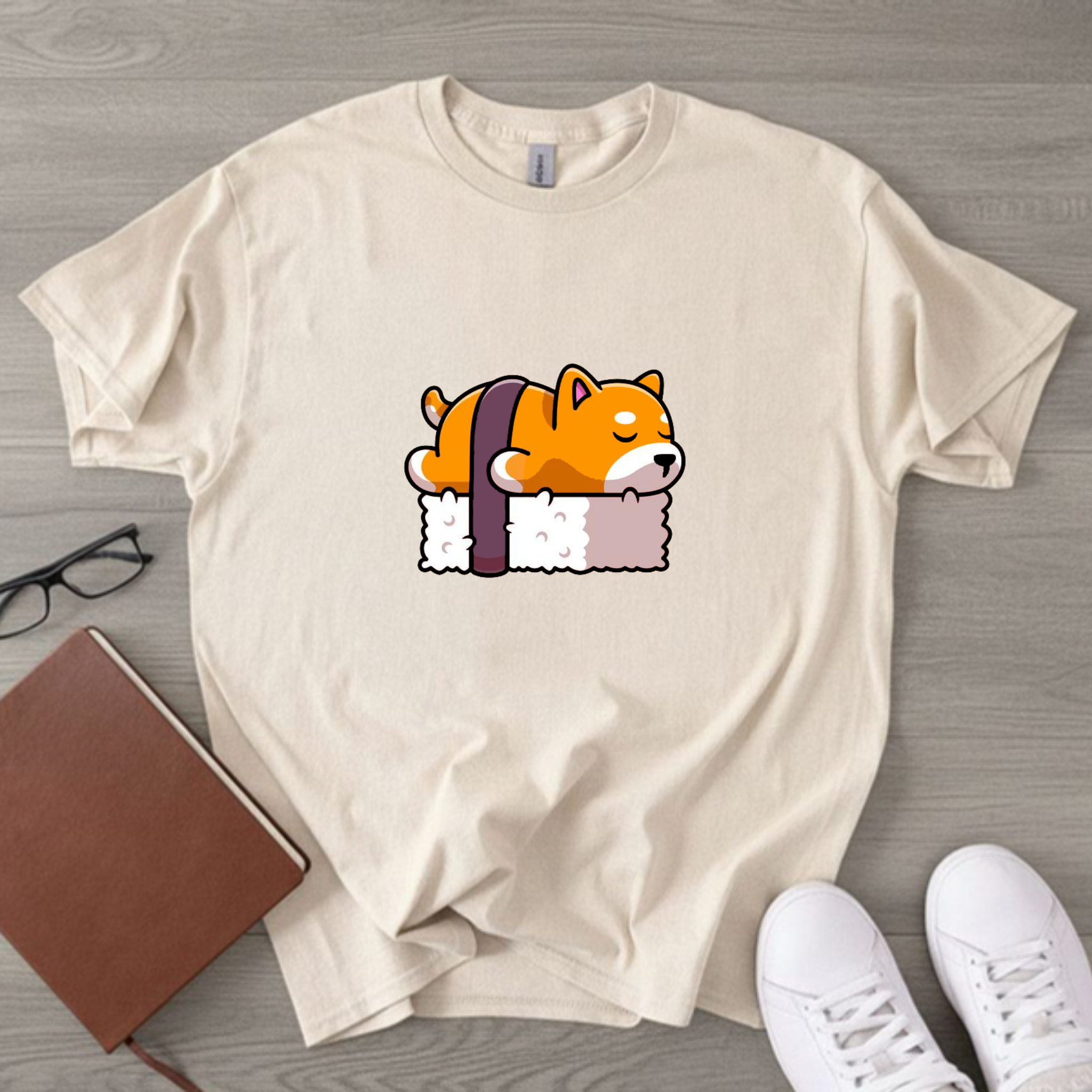 Dog Sleeping on Sushi T-Shirt