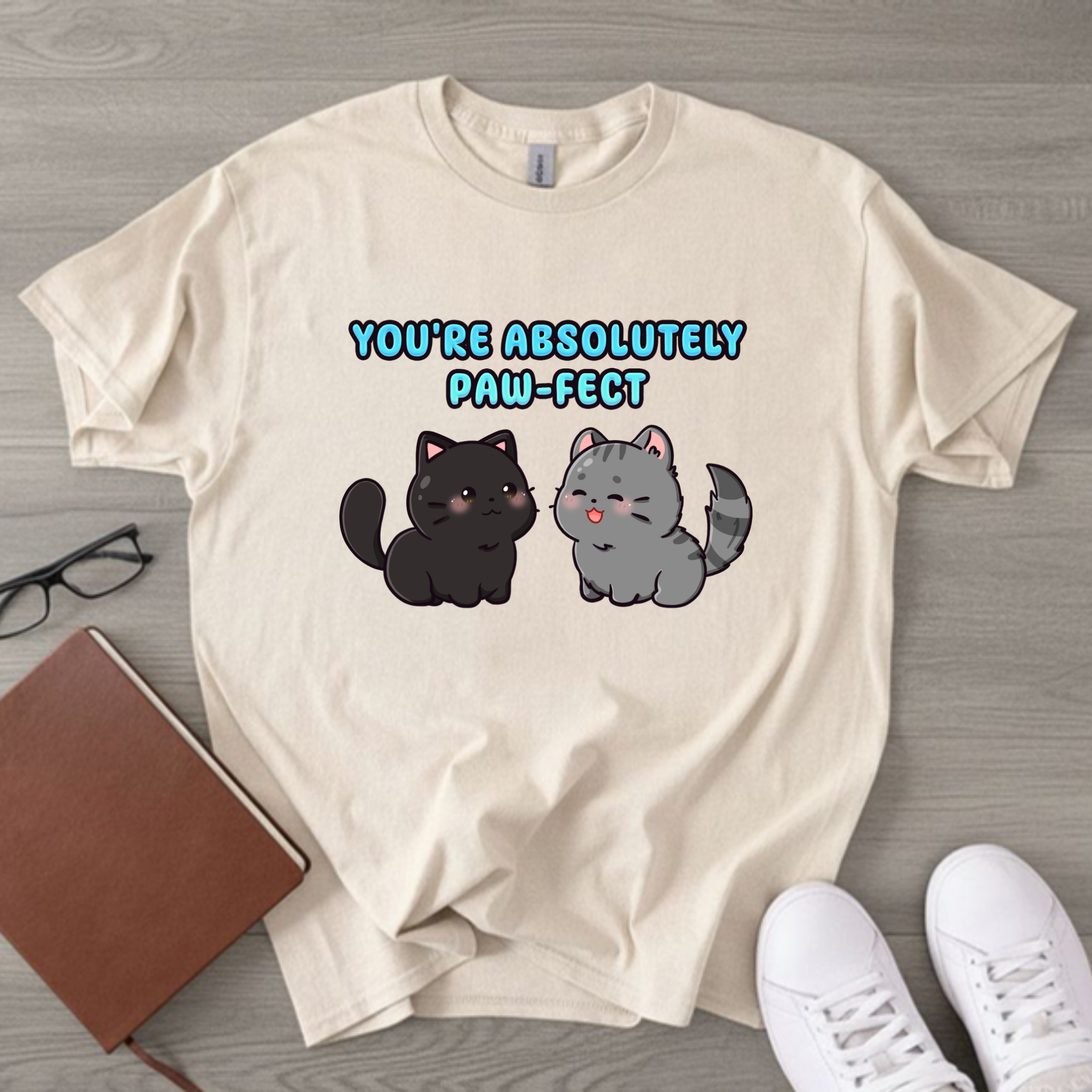 You're Absolutely Paw-Fect Cat Couple T-Shirt