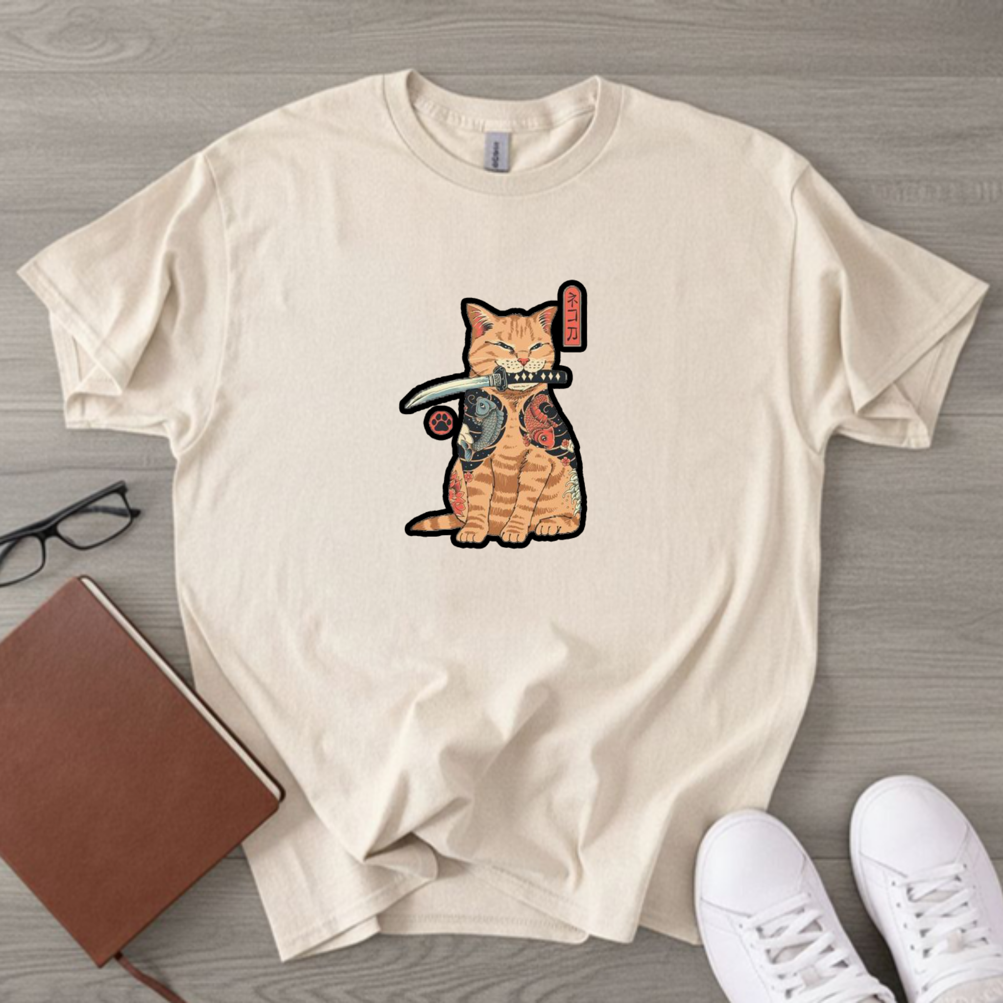 Japanese Samurai Cat T-Shirt