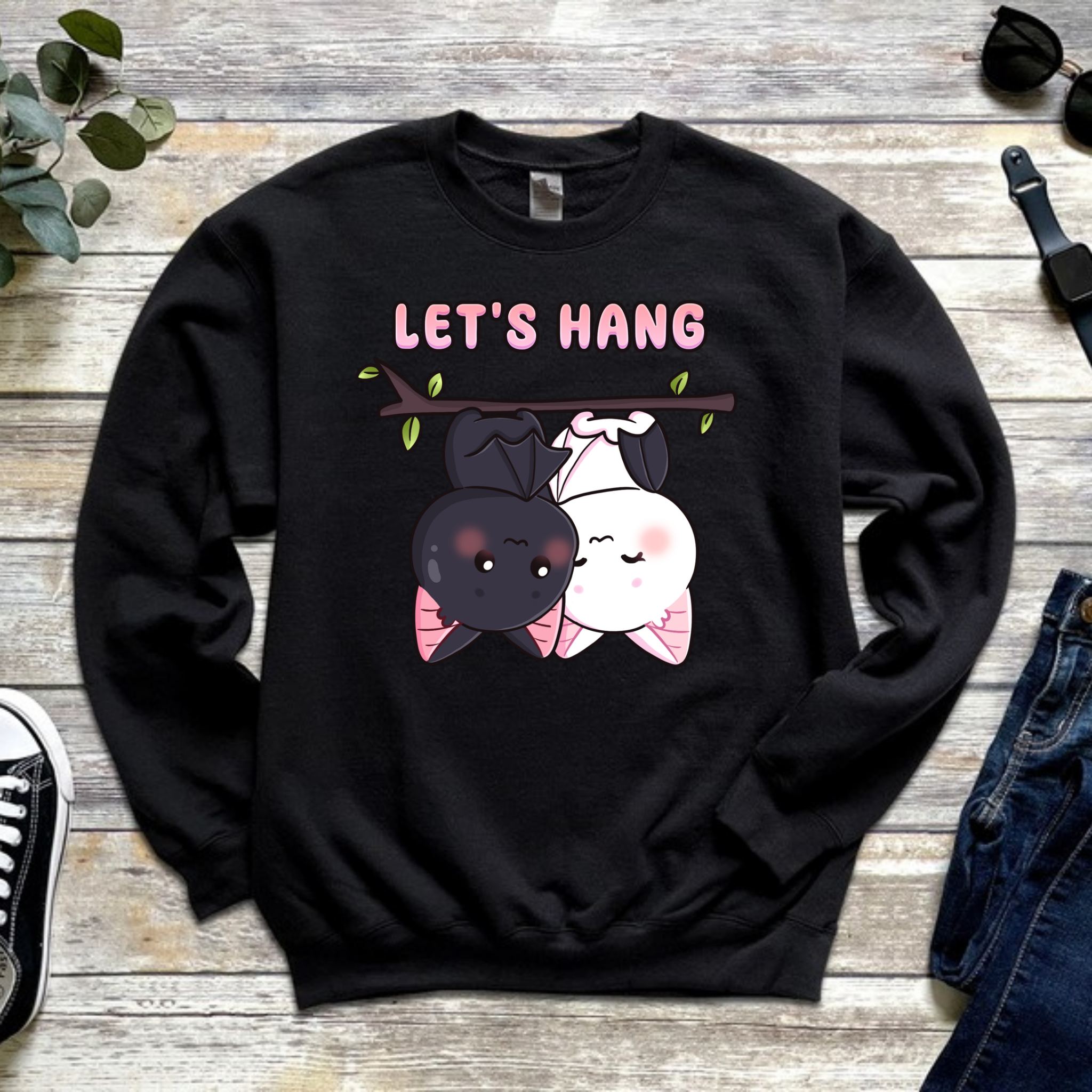 Let's Hang Bat Couple Sweatshirt