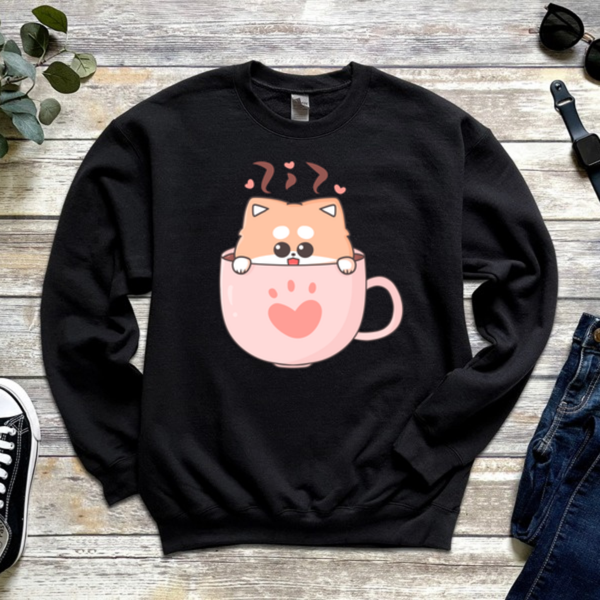 Puppy in a Teacup Sweatshirt