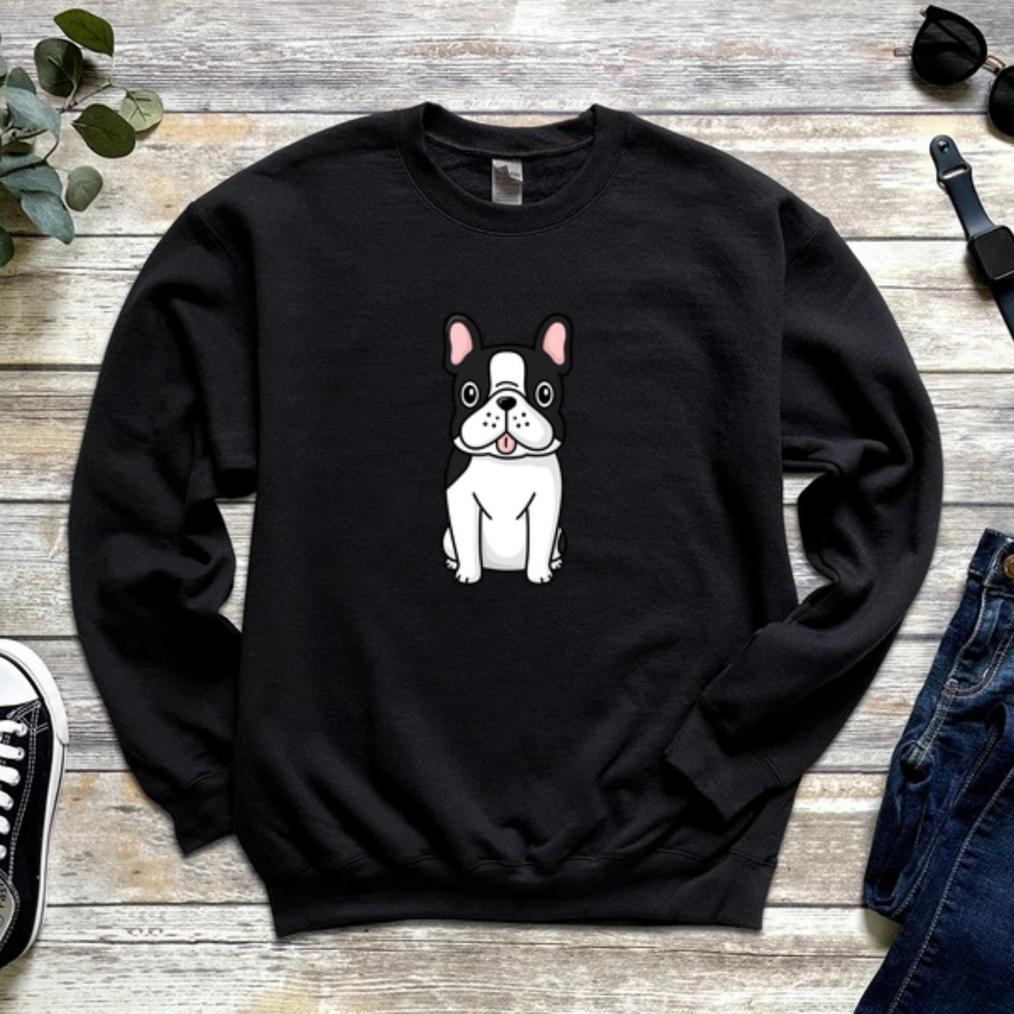 Black and White French Bulldog Sweatshirt