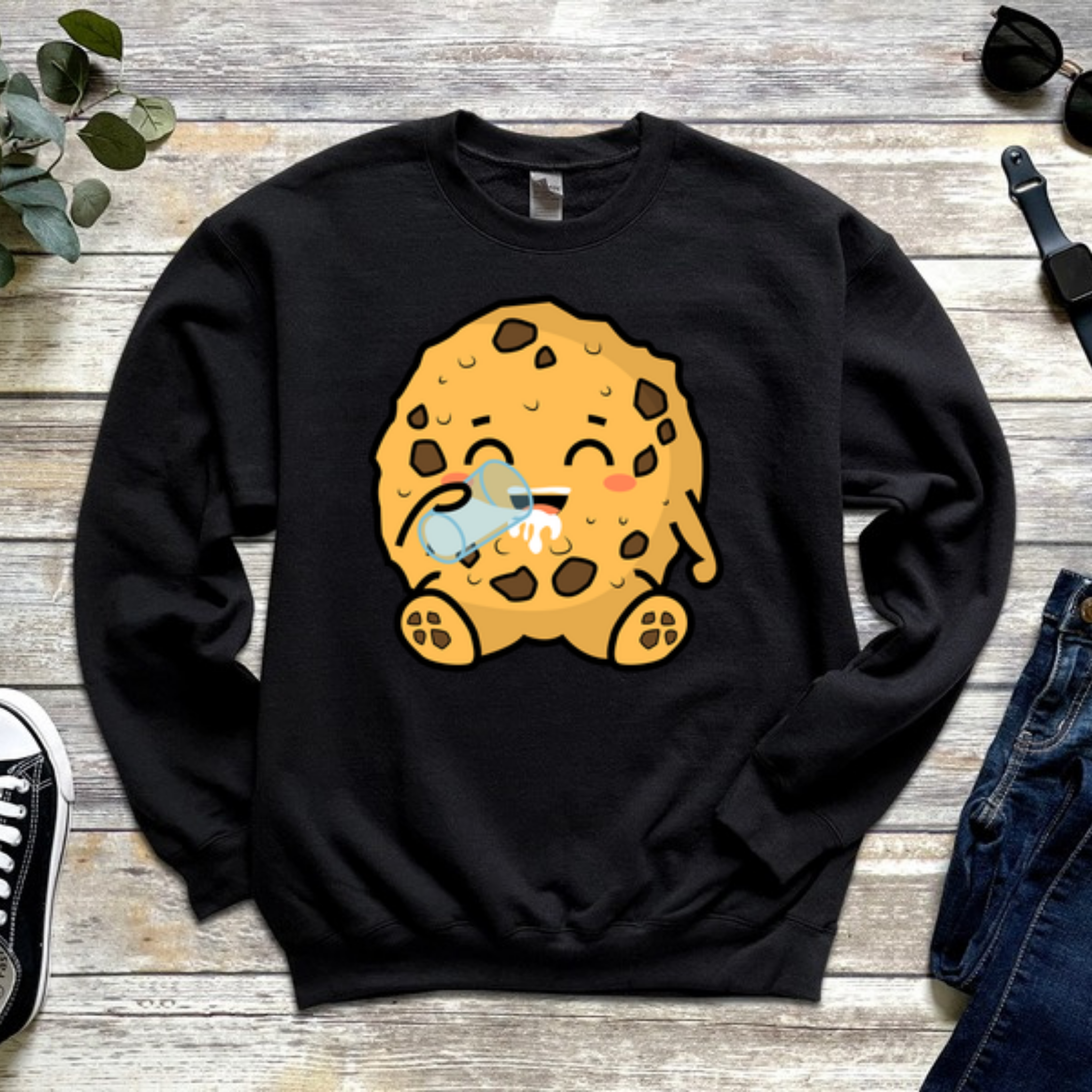 Cookie Drinking Milk Sweatshirt