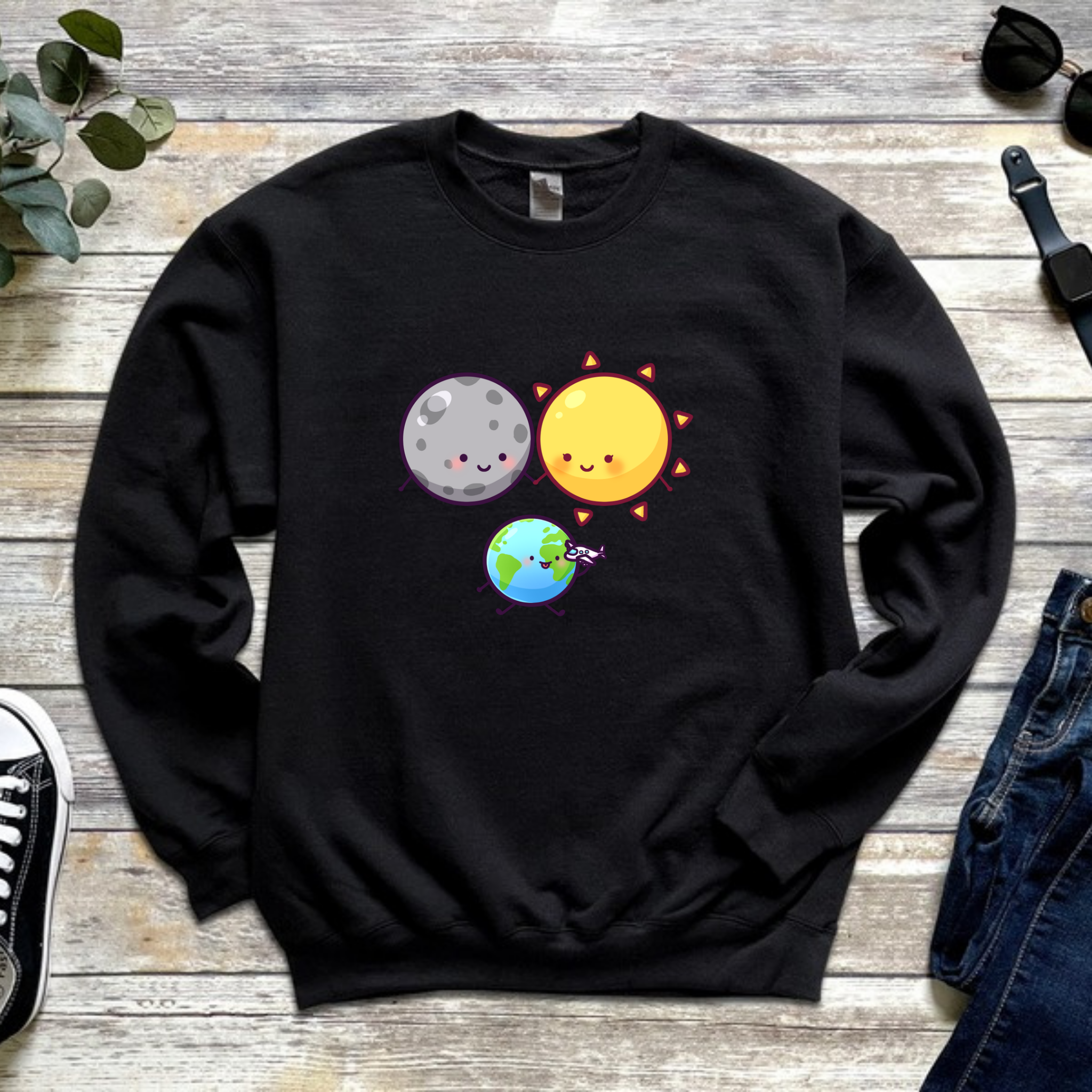 Sun Moon and Earth Family Sweatshirt