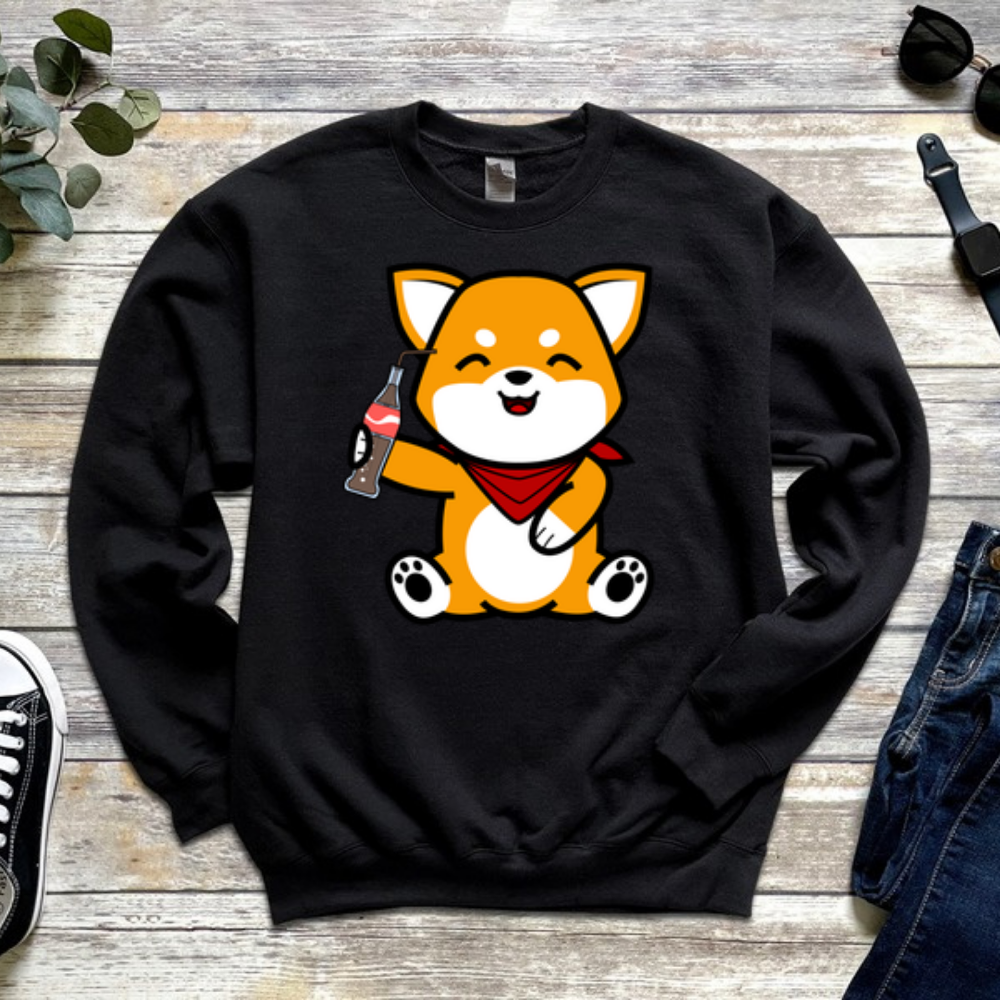 Dog Drinking Cola Sweatshirt