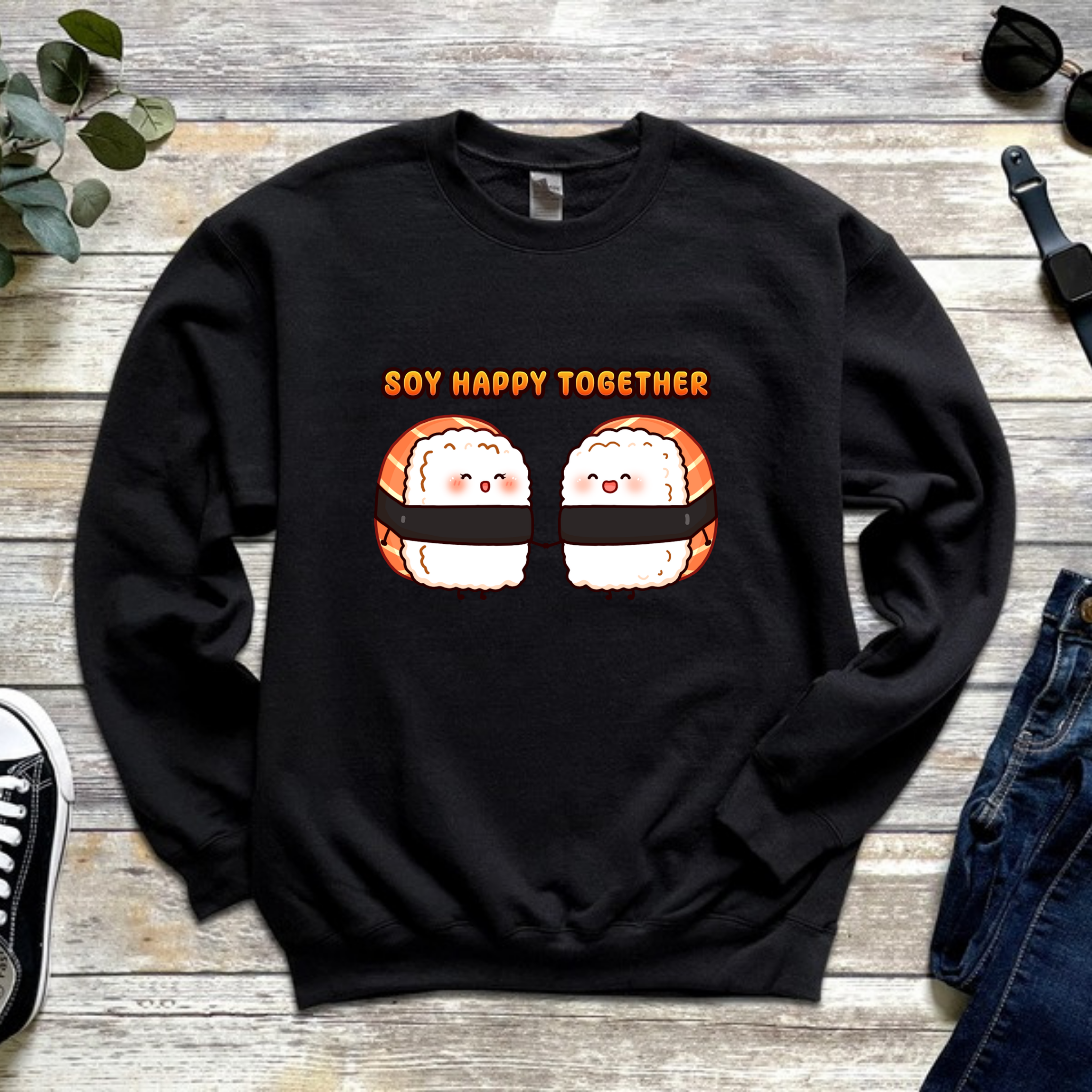 Soy Happy Together Sushi Couple Sweatshirt