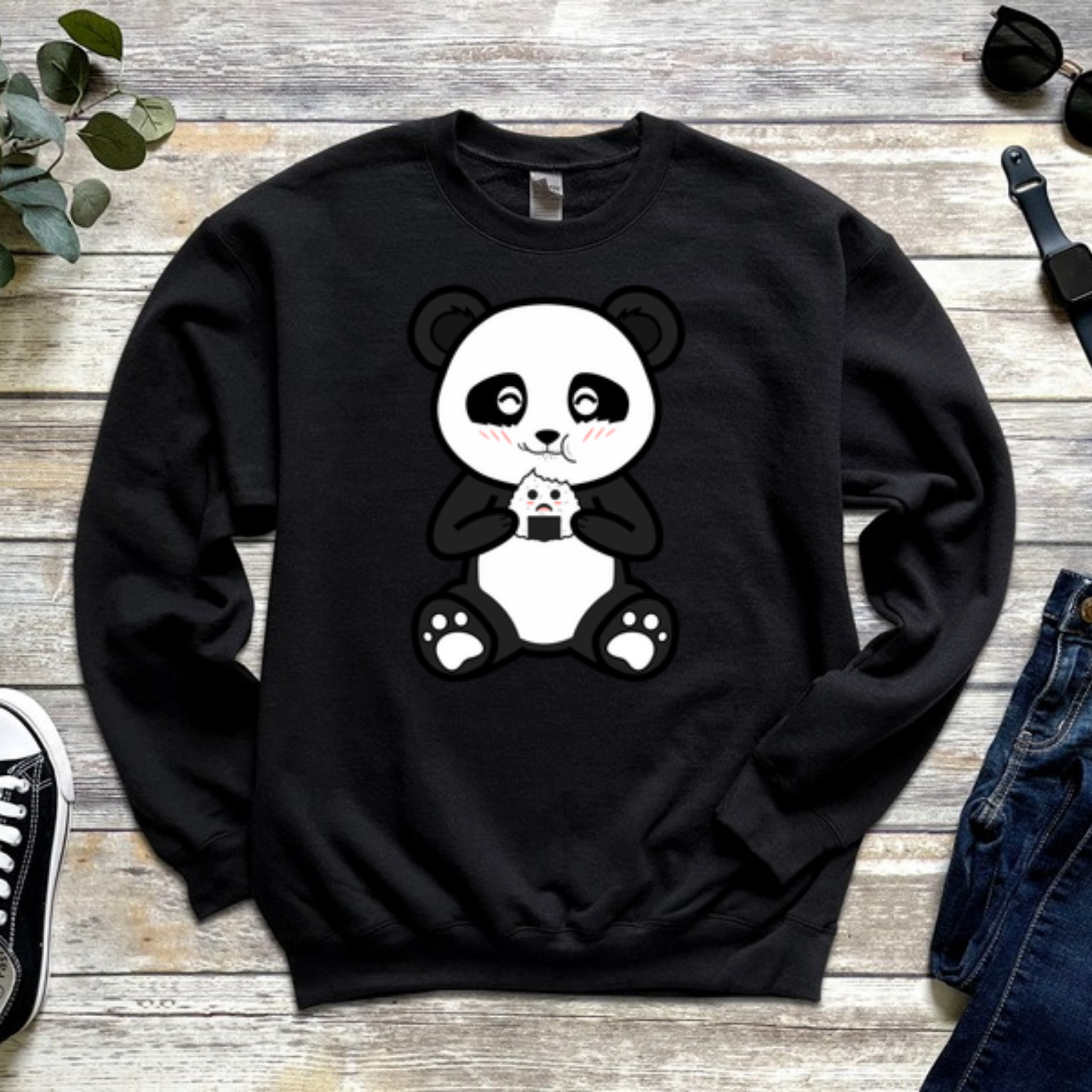 Panda Eating Rice Cake Sweatshirt