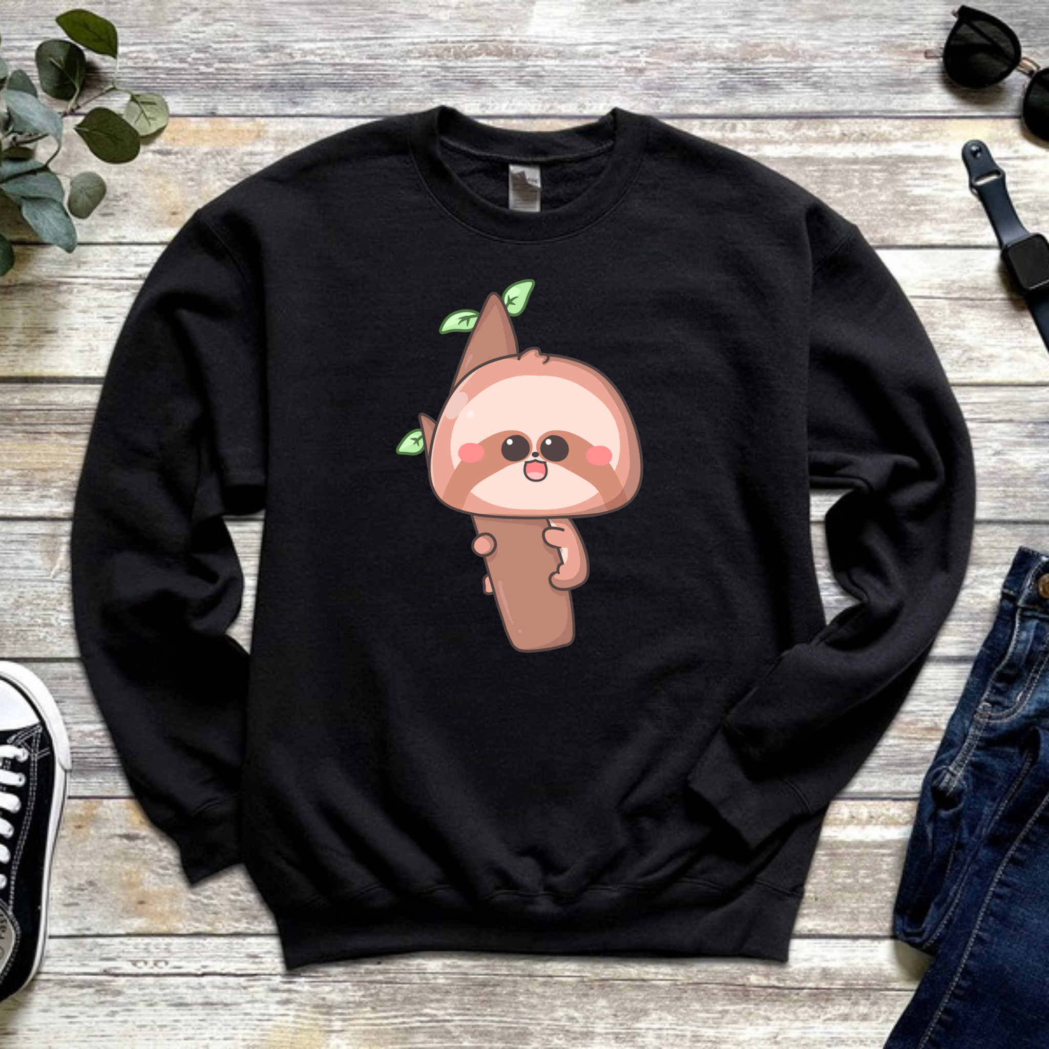 Baby Sloth on a Tree Branch Sweatshirt