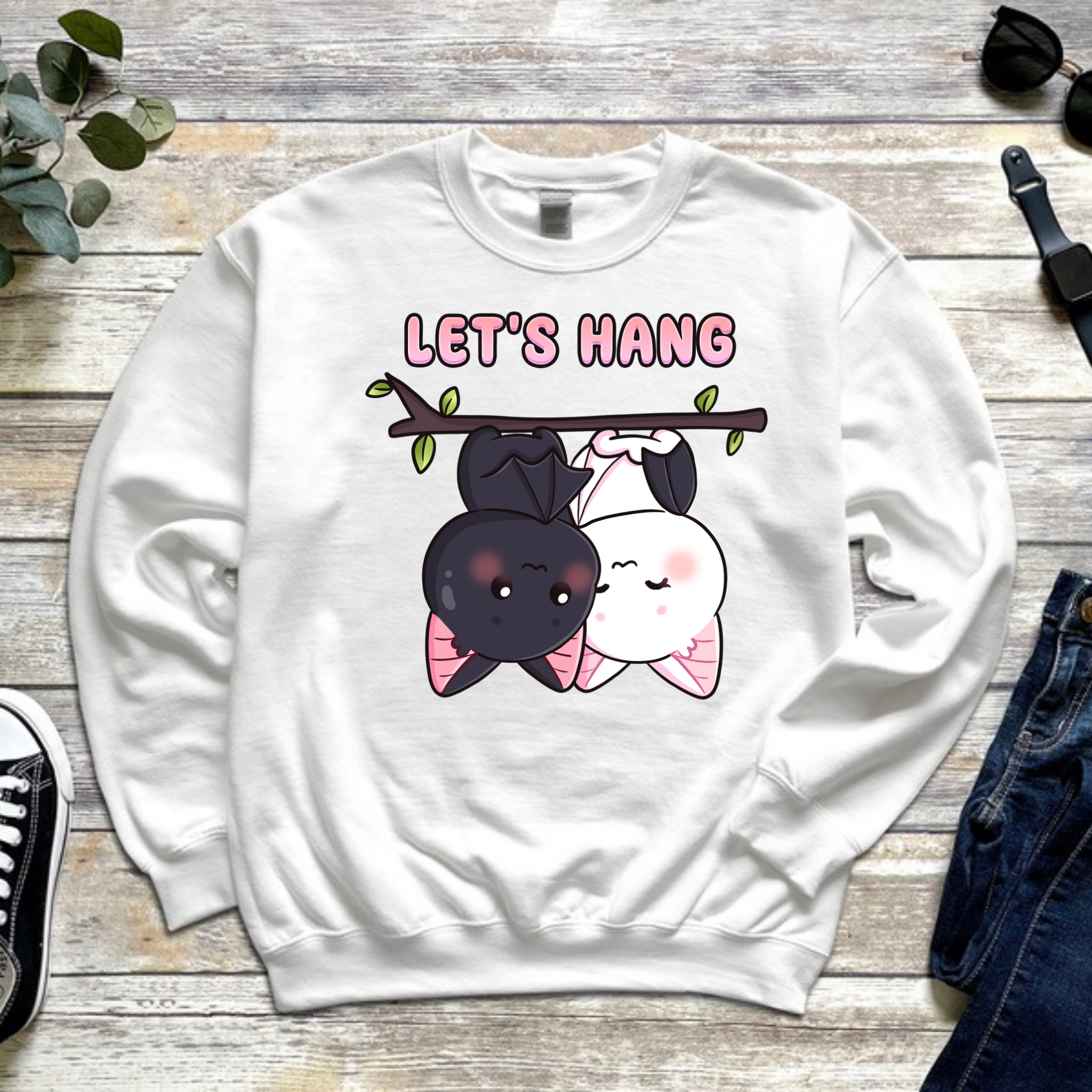 Let's Hang Bat Couple Sweatshirt