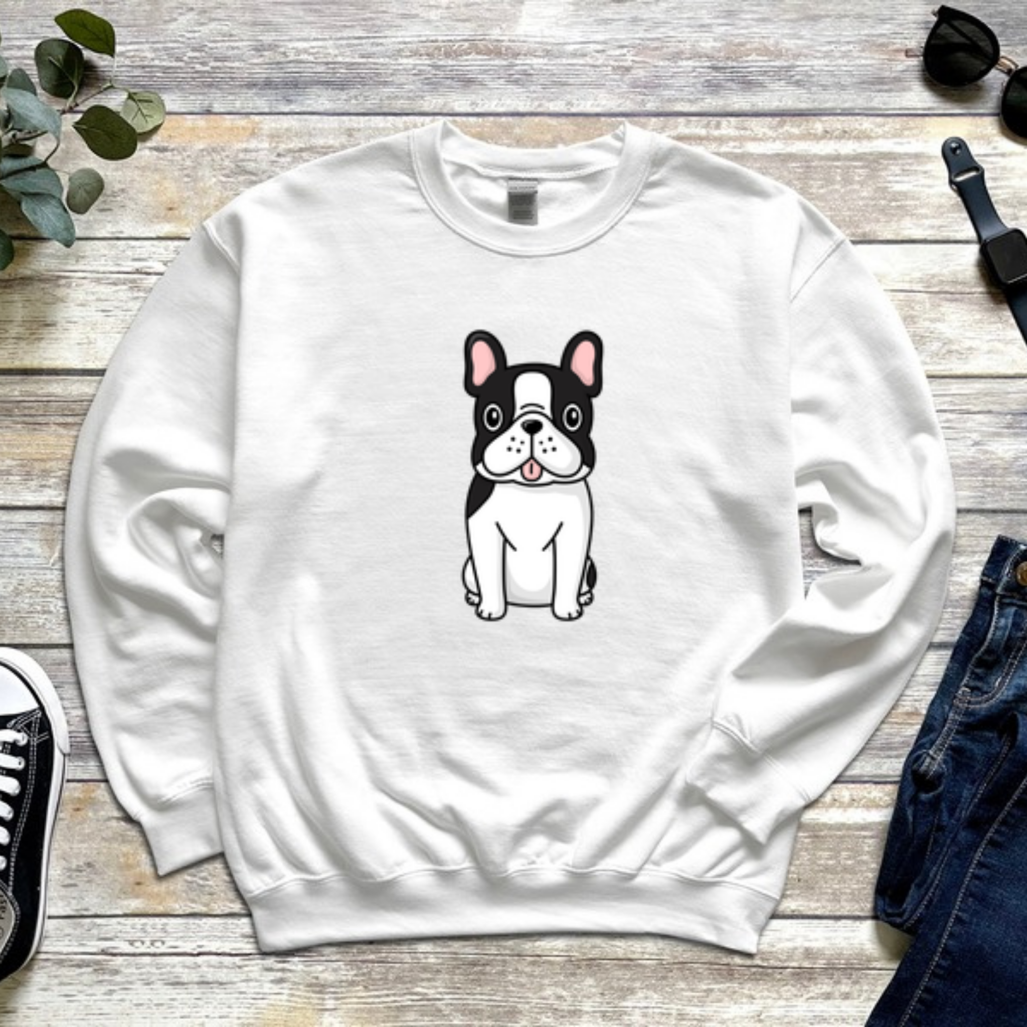 Black and White French Bulldog Sweatshirt