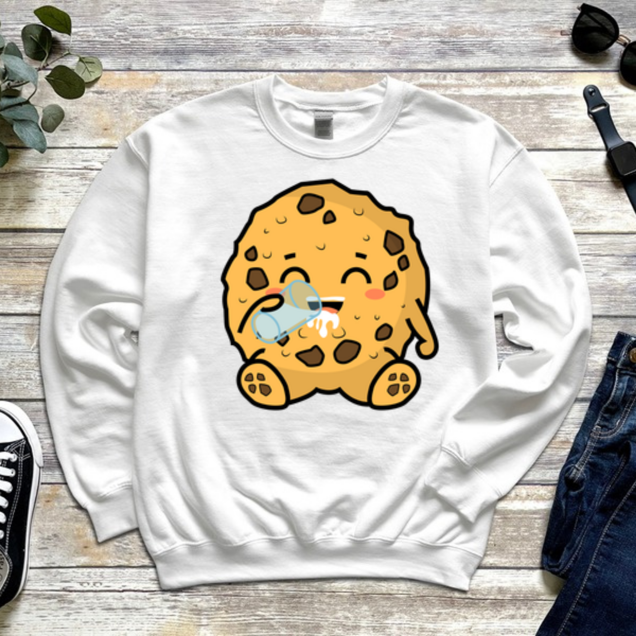 Cookie Drinking Milk Sweatshirt