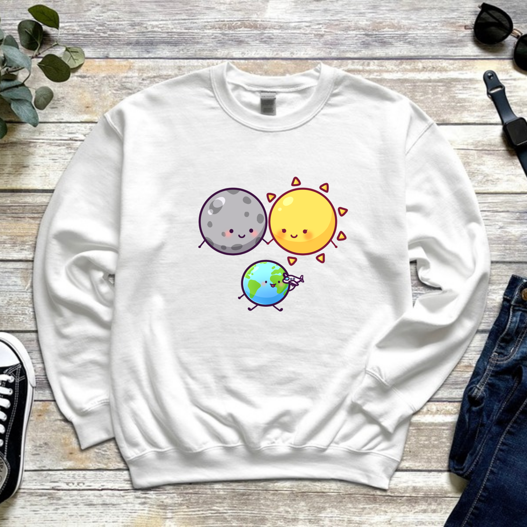 Sun Moon and Earth Family Sweatshirt