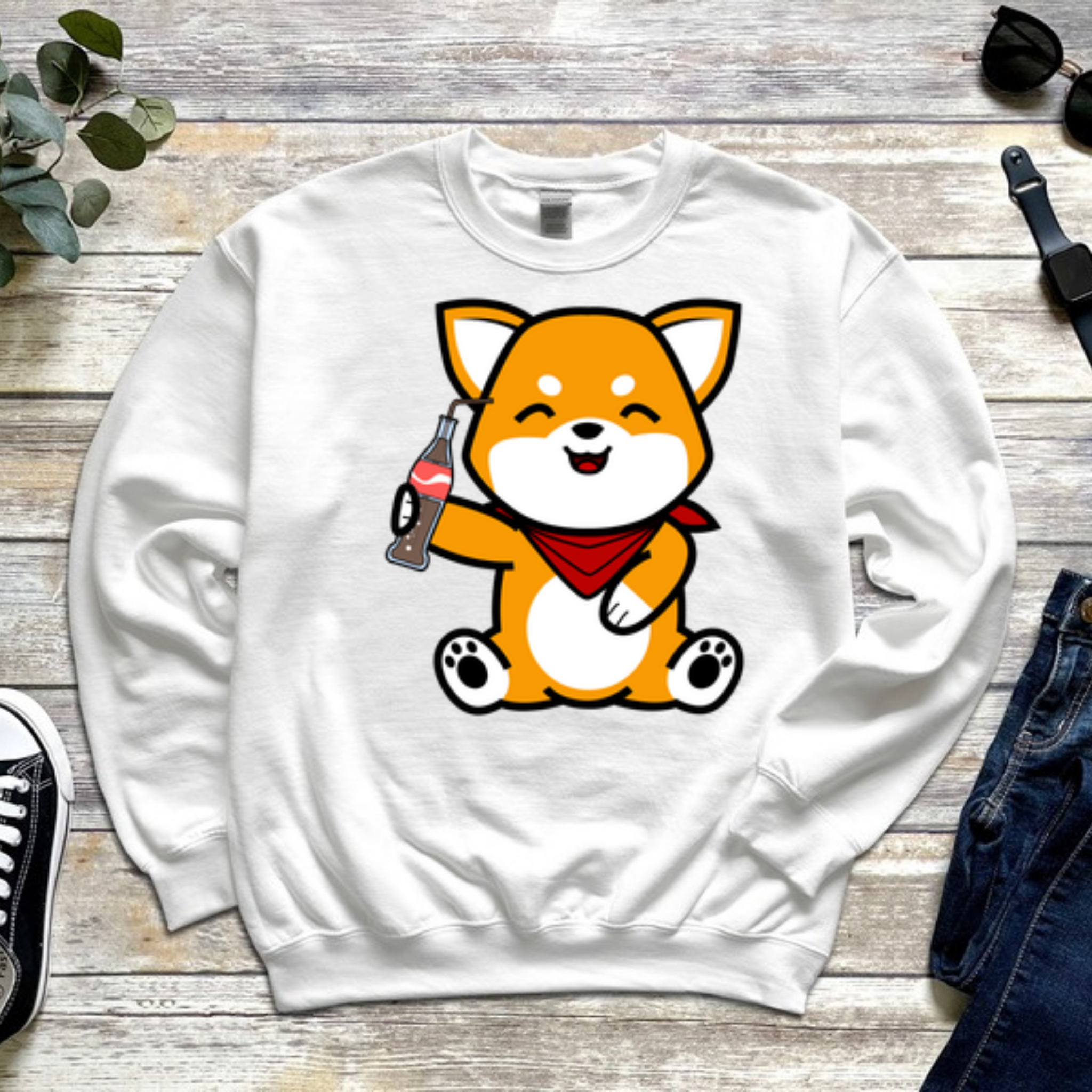 Dog Drinking Cola Sweatshirt