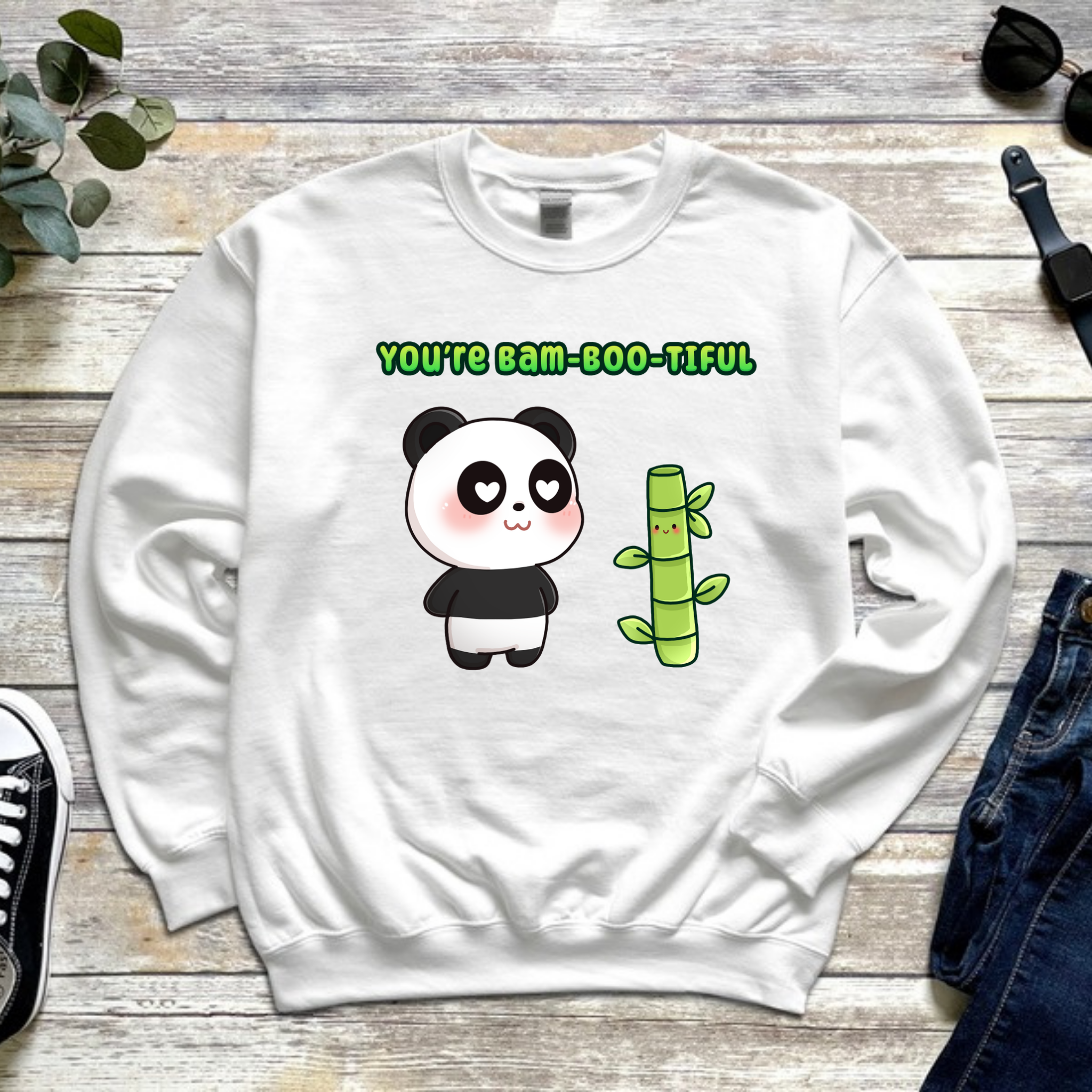 You're Bam-Boo-Tiful Panda and Bamboo Couple Sweatshirt