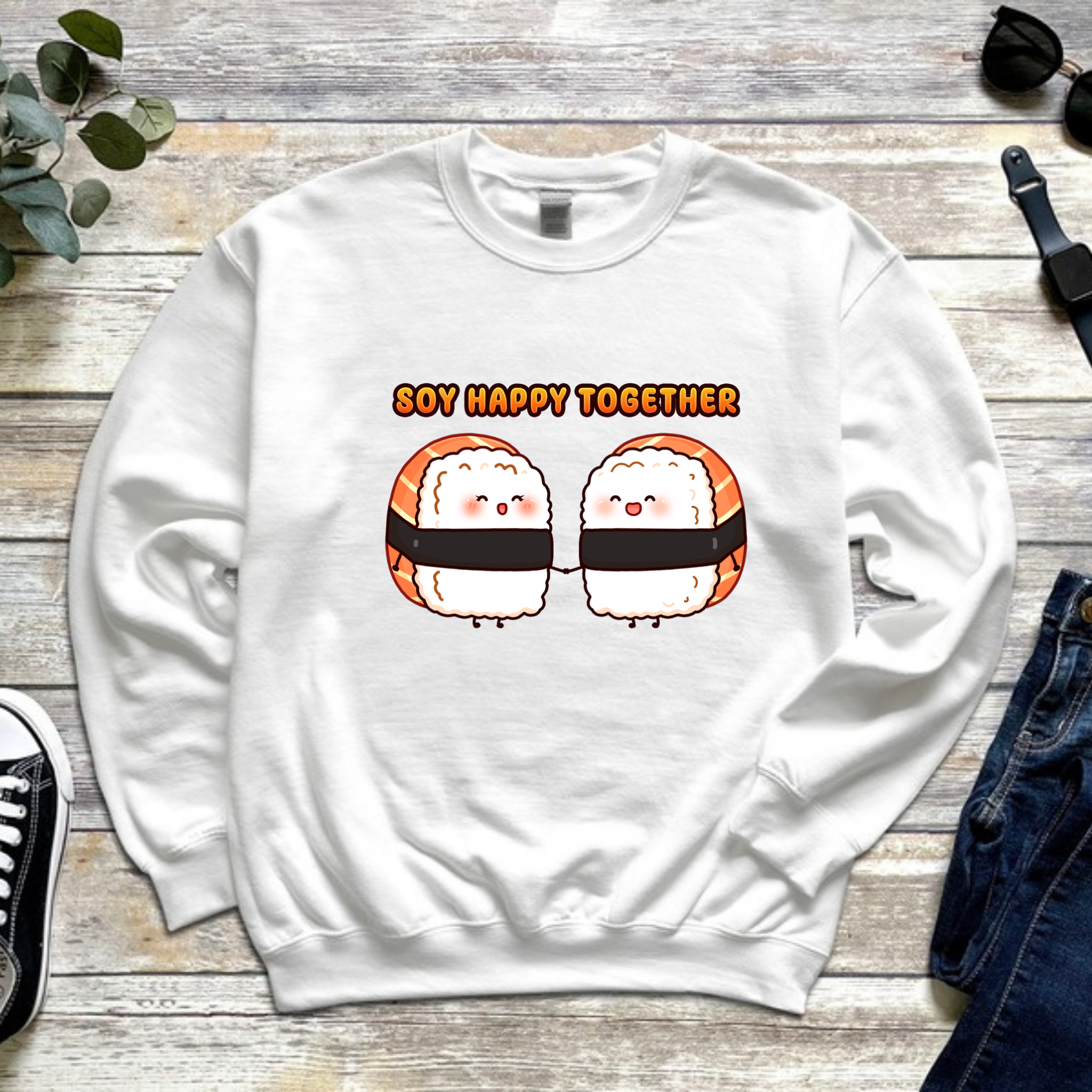 Soy Happy Together Sushi Couple Sweatshirt