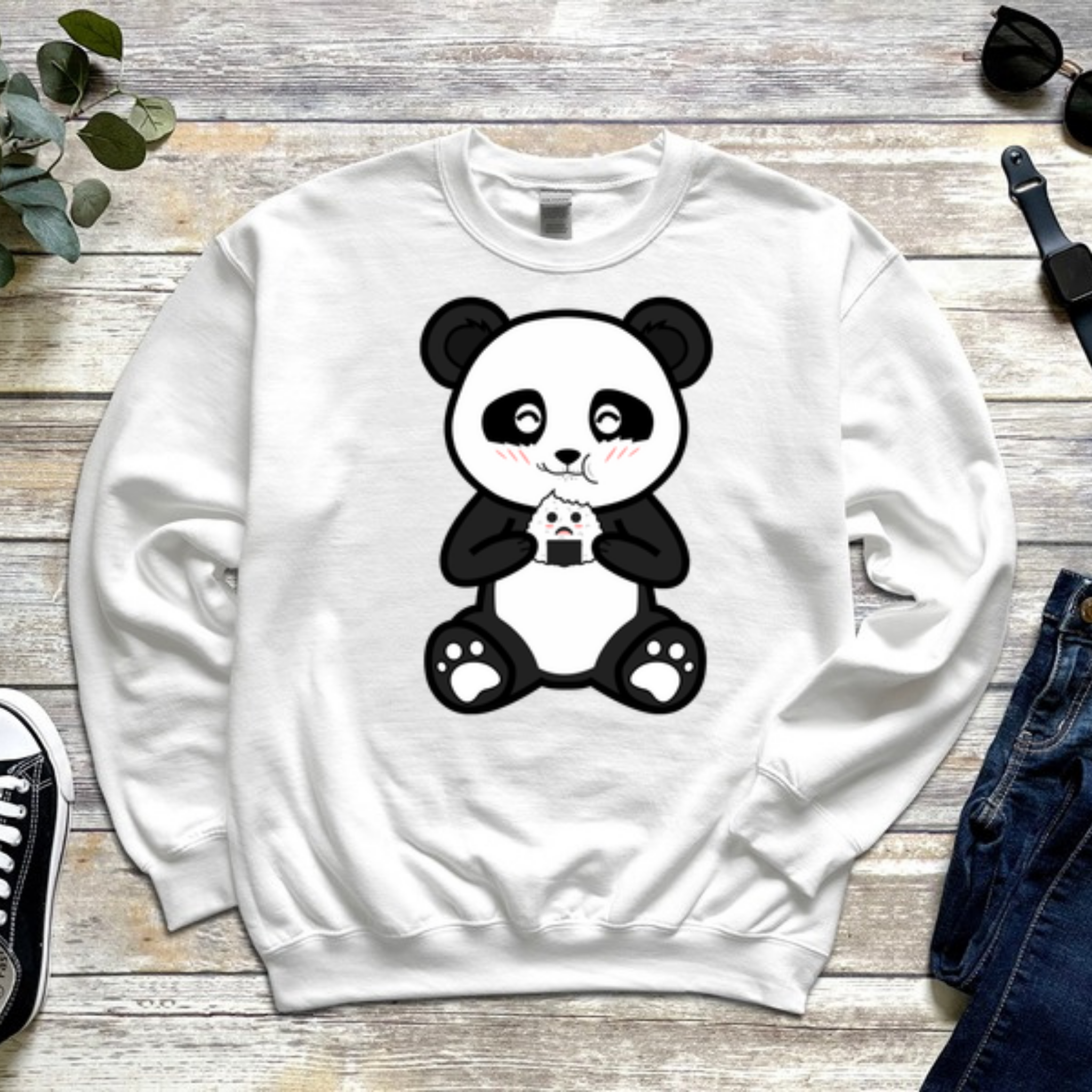Panda Eating Rice Cake Sweatshirt