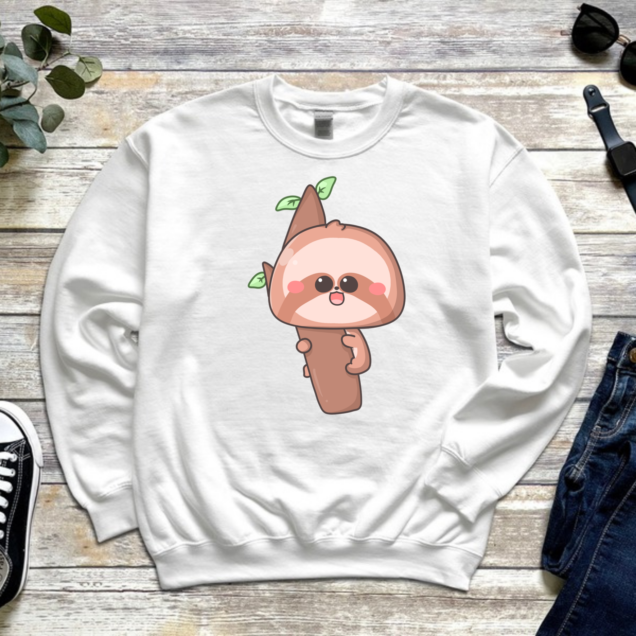 Baby Sloth on a Tree Branch Sweatshirt