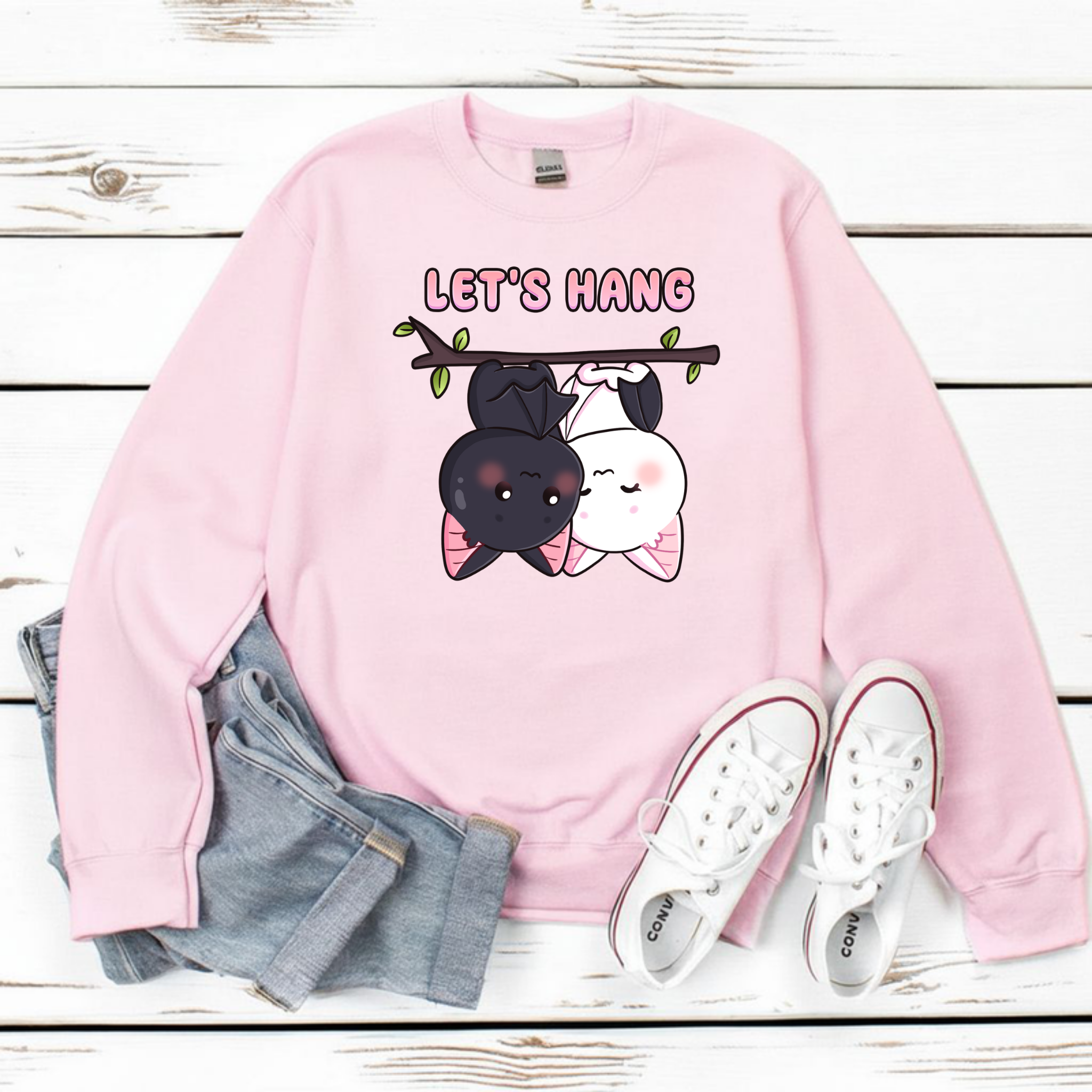 Let's Hang Bat Couple Sweatshirt