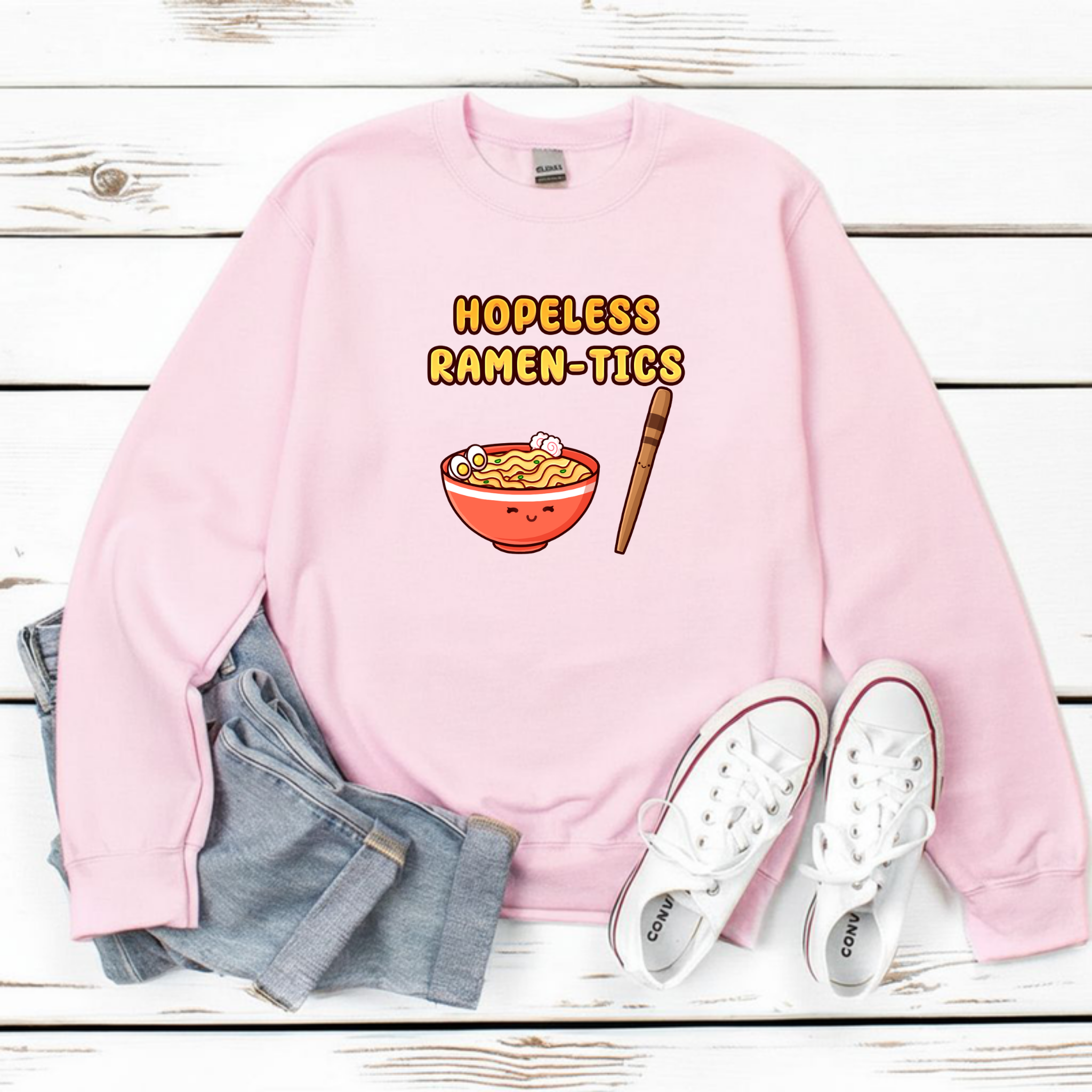 Hopeless Ramen-tics Ramen and Chopstick Couple Sweatshirt