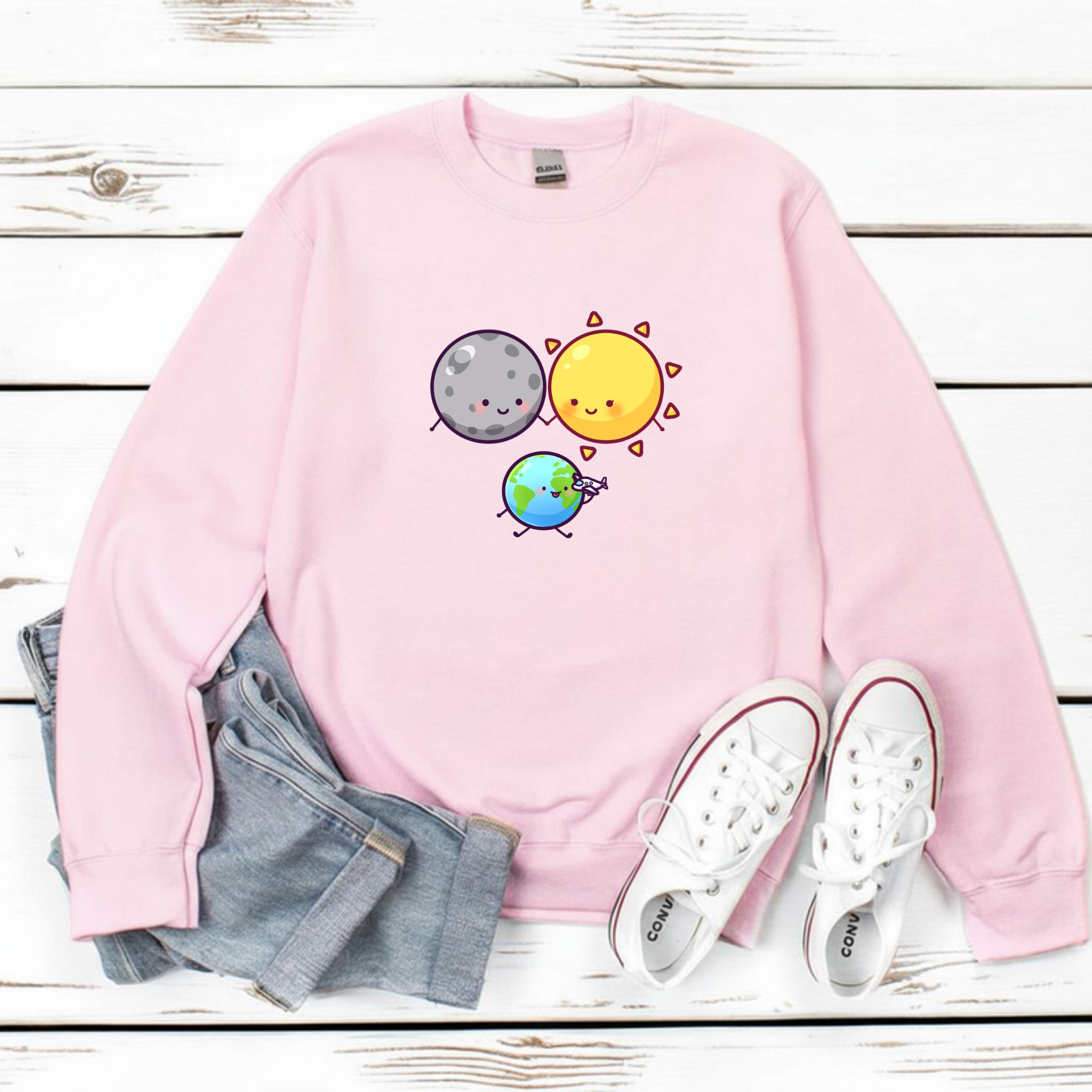 Sun Moon and Earth Family Sweatshirt