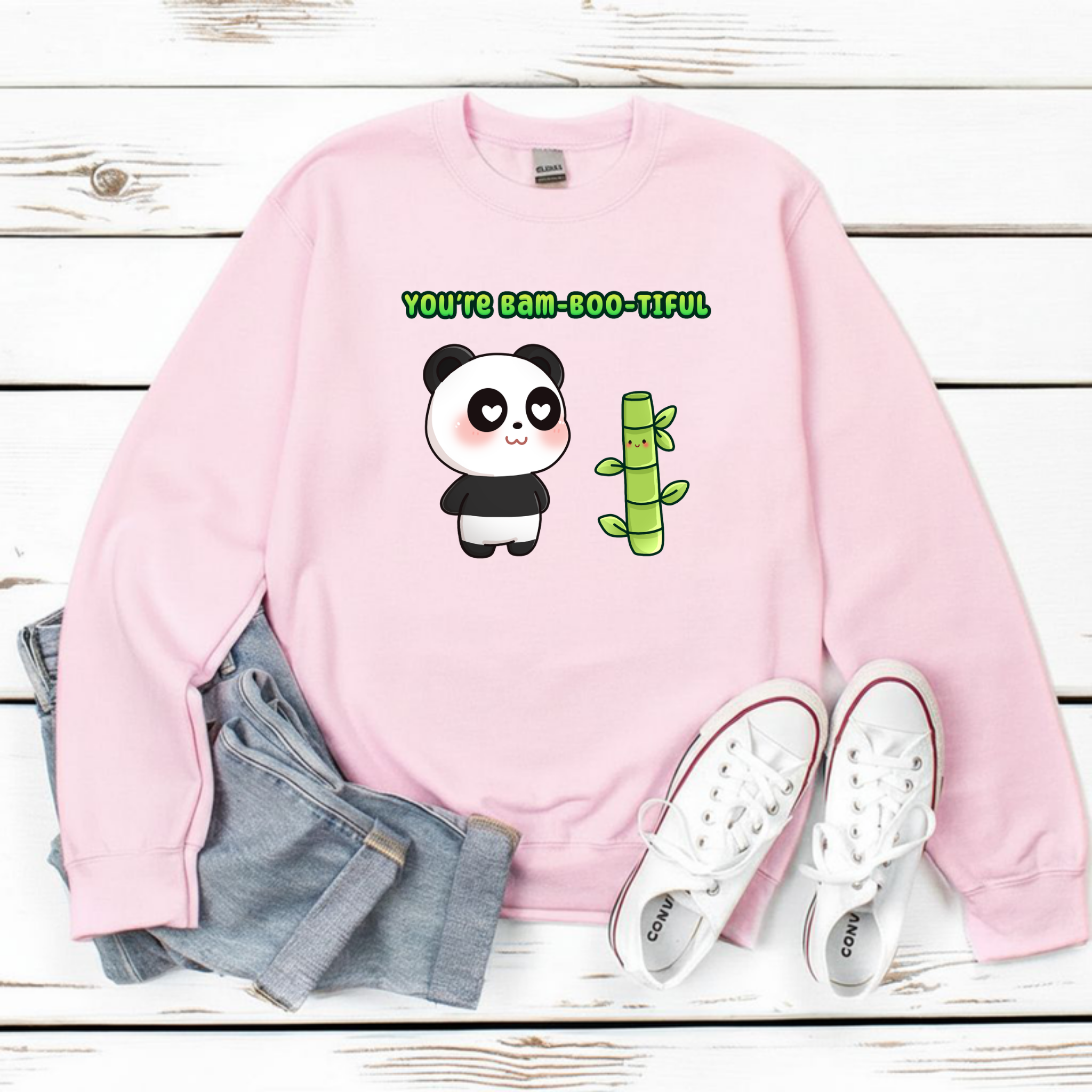 You're Bam-Boo-Tiful Panda and Bamboo Couple Sweatshirt