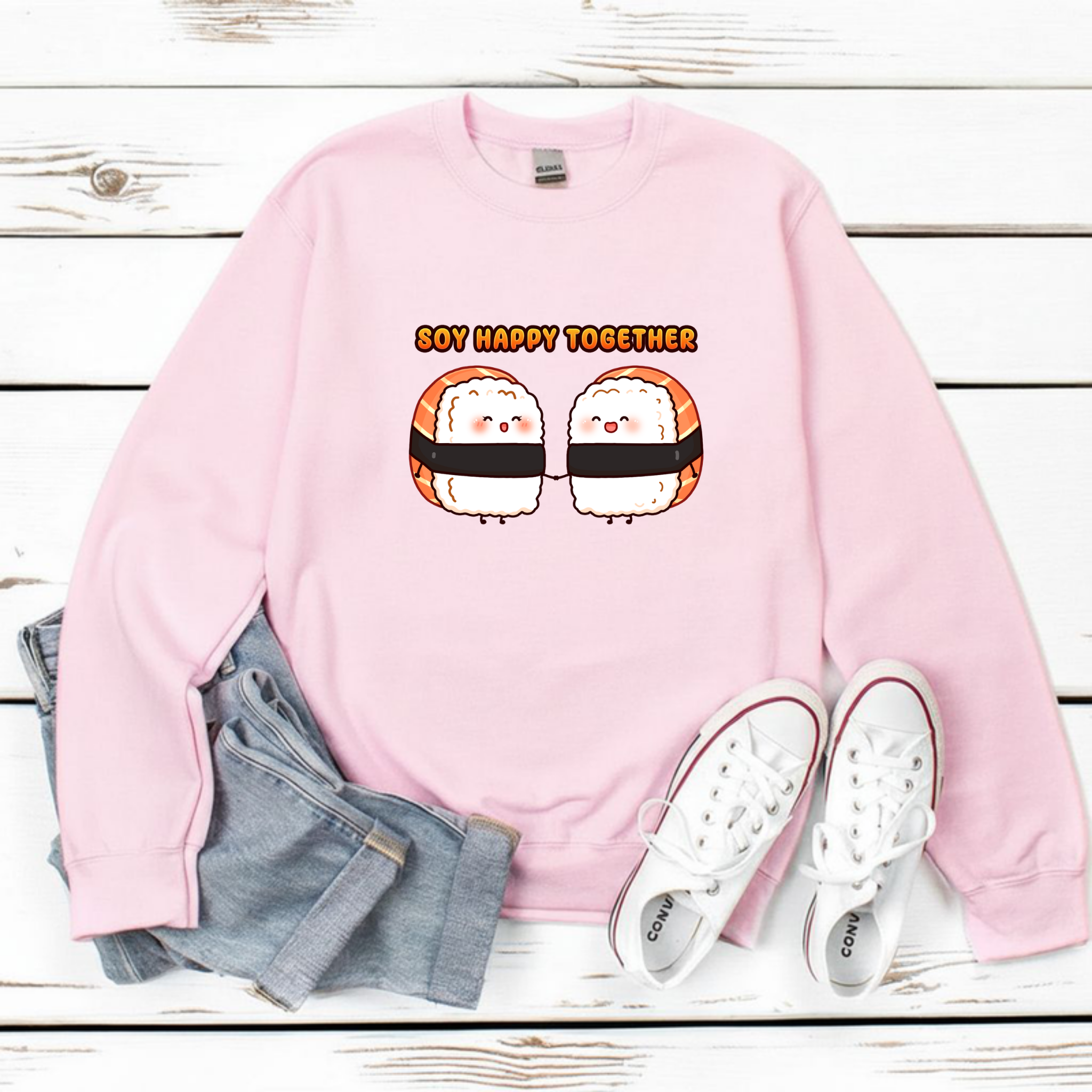 Soy Happy Together Sushi Couple Sweatshirt