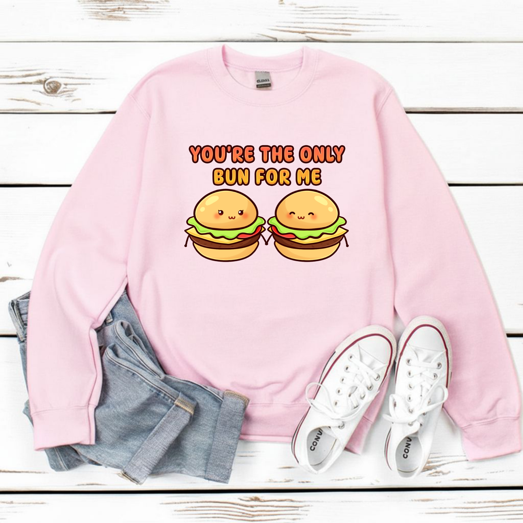 You're the Only Bun for Me Burger Couple Sweatshirt