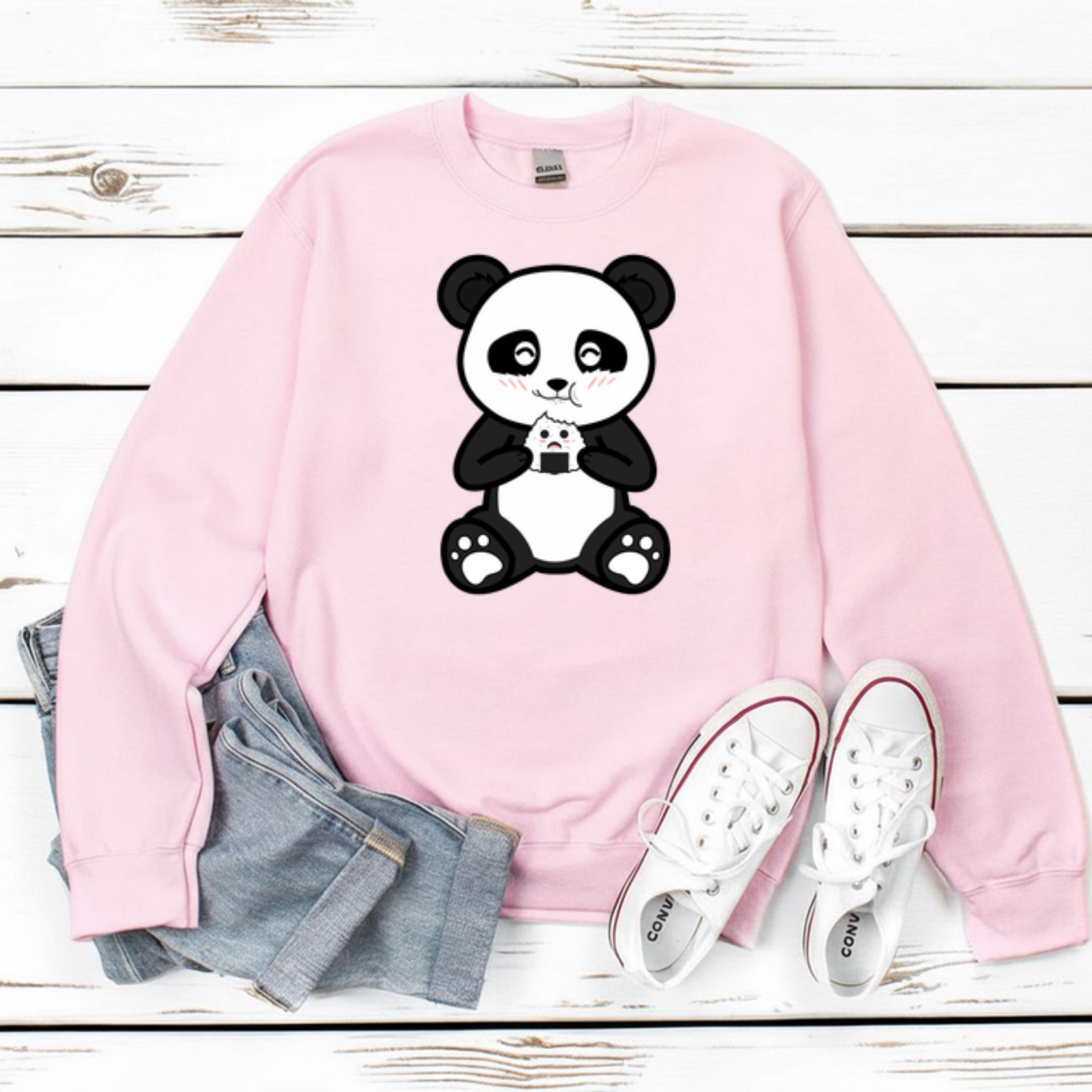 Panda Eating Rice Cake Sweatshirt