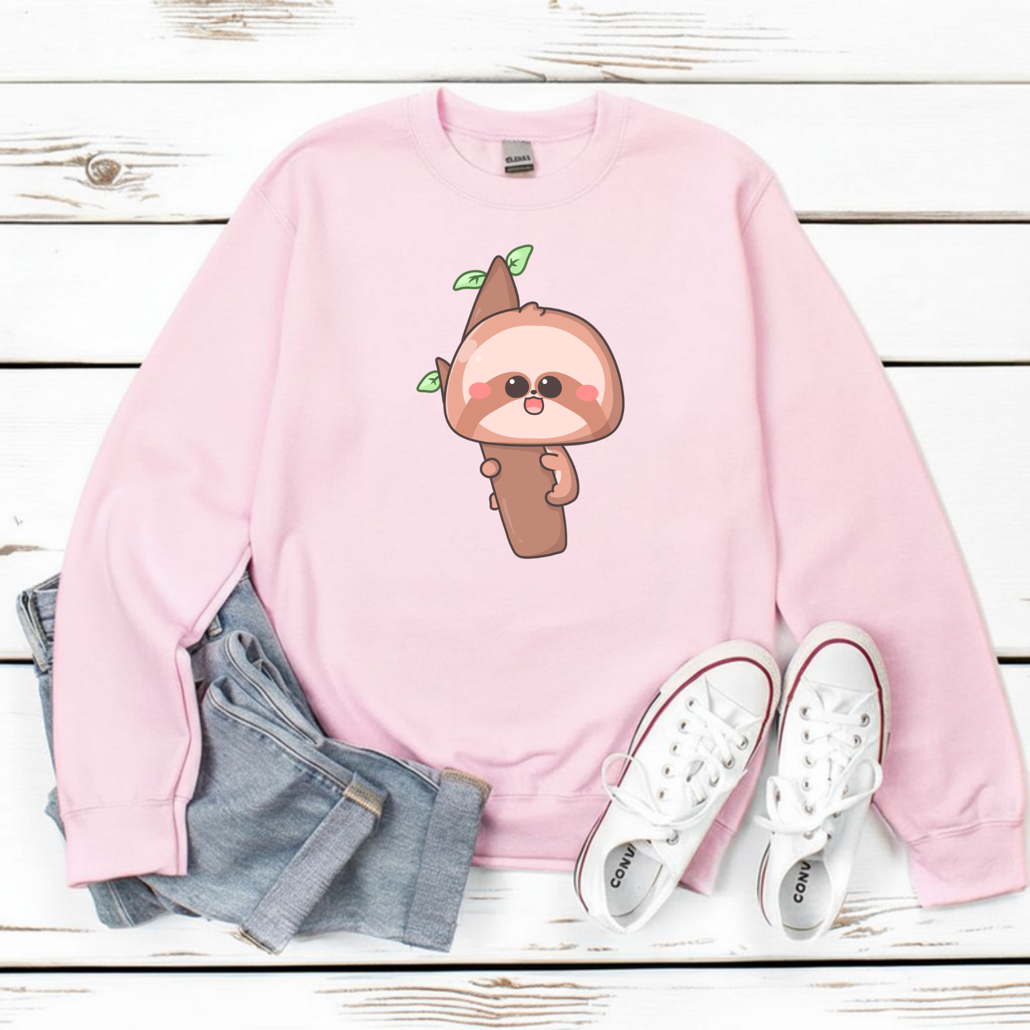 Baby Sloth on a Tree Branch Sweatshirt