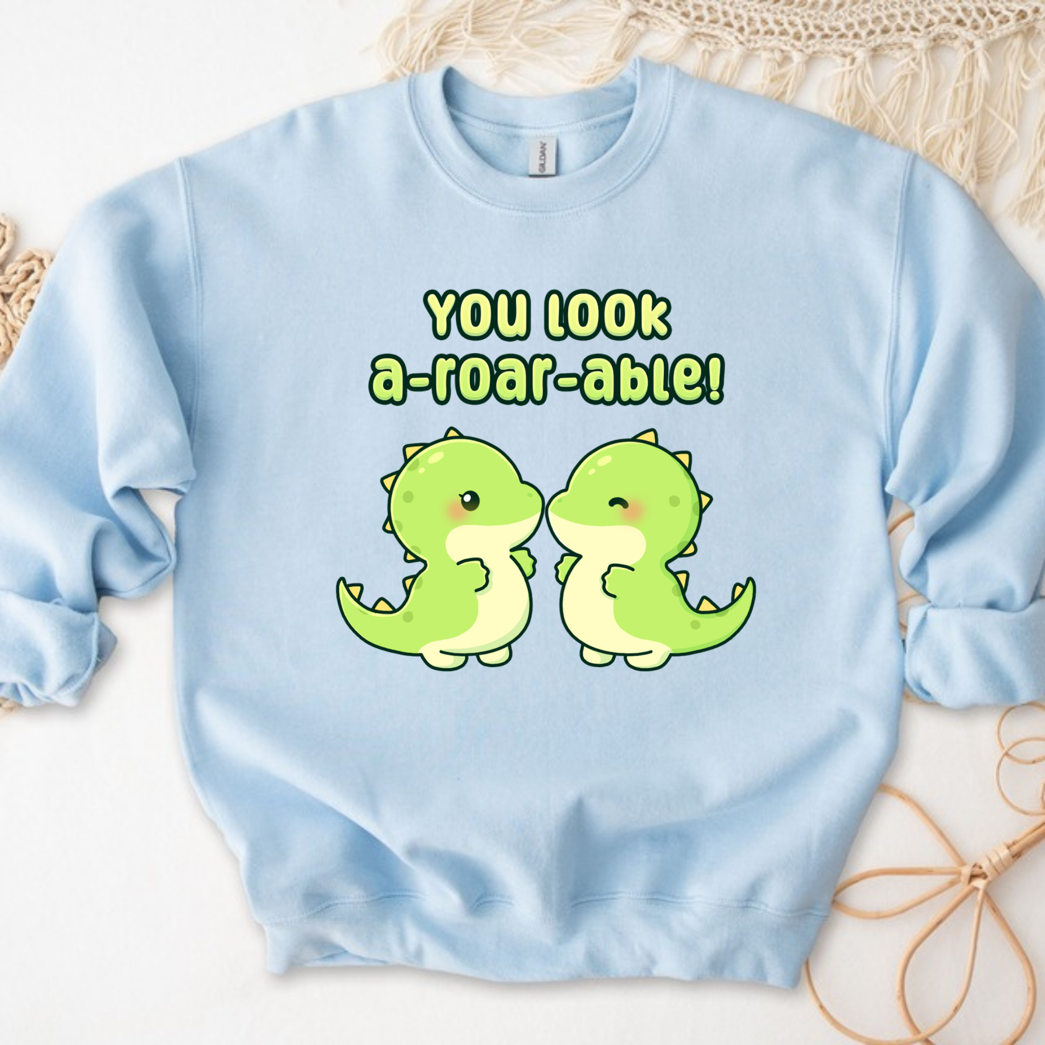 You Look A-Roar-Able! Dinosaur Couple Sweatshirt