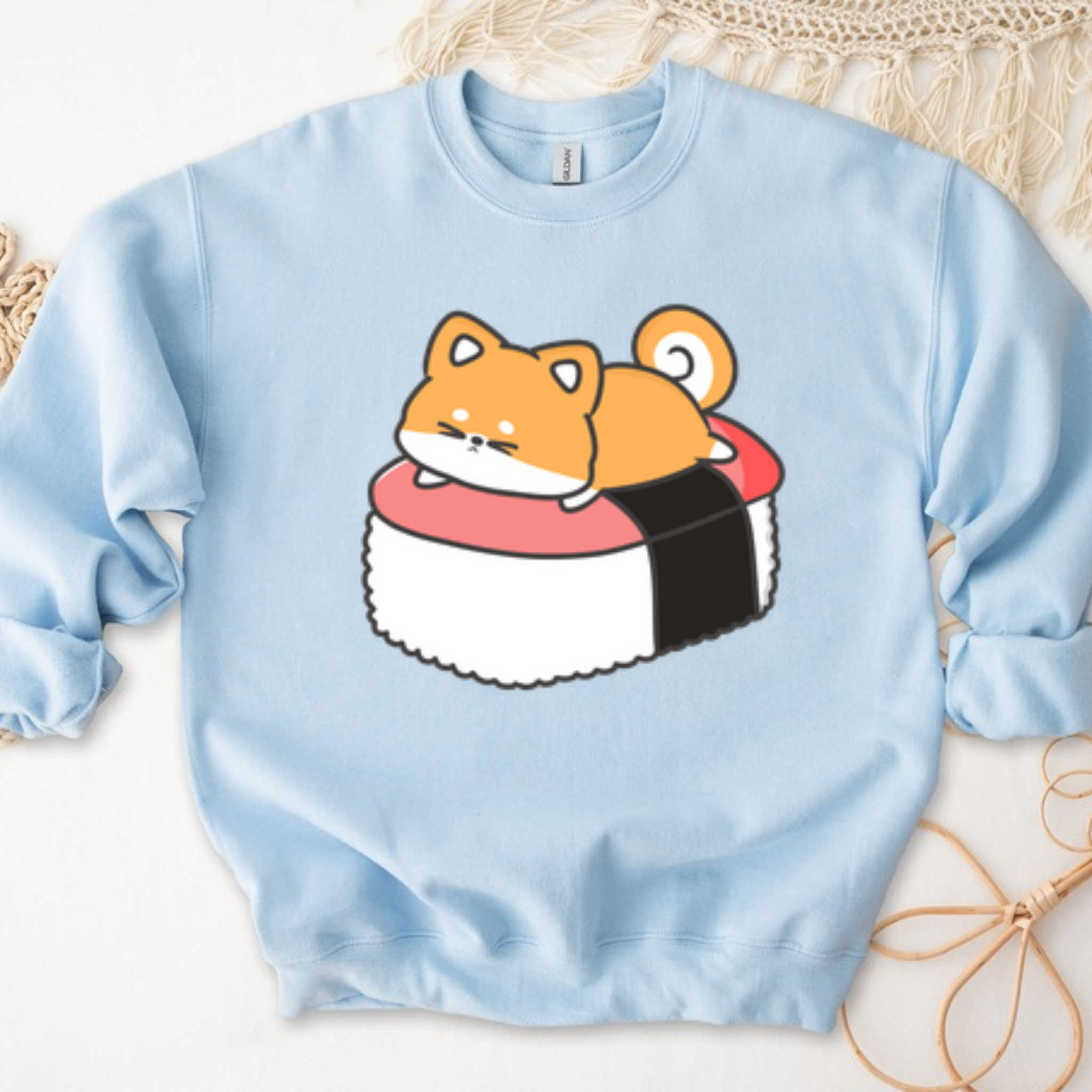 Puppy on Sushi Bed Sweatshirt