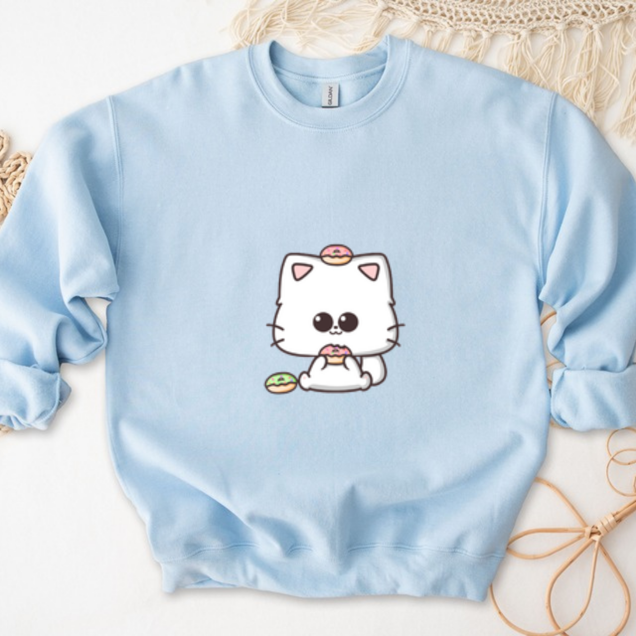 Kitten Eating Donuts Sweatshirt