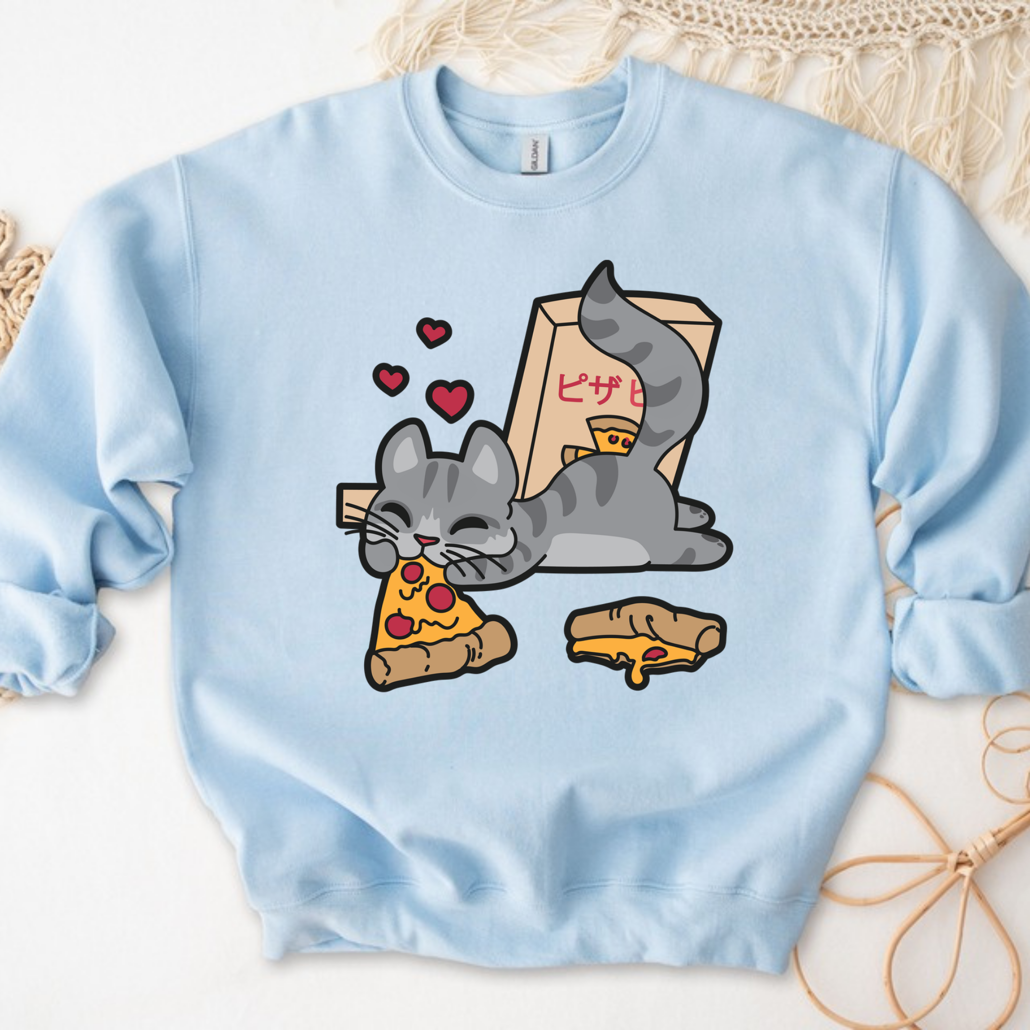 Cat Eating Pizza Sweatshirt