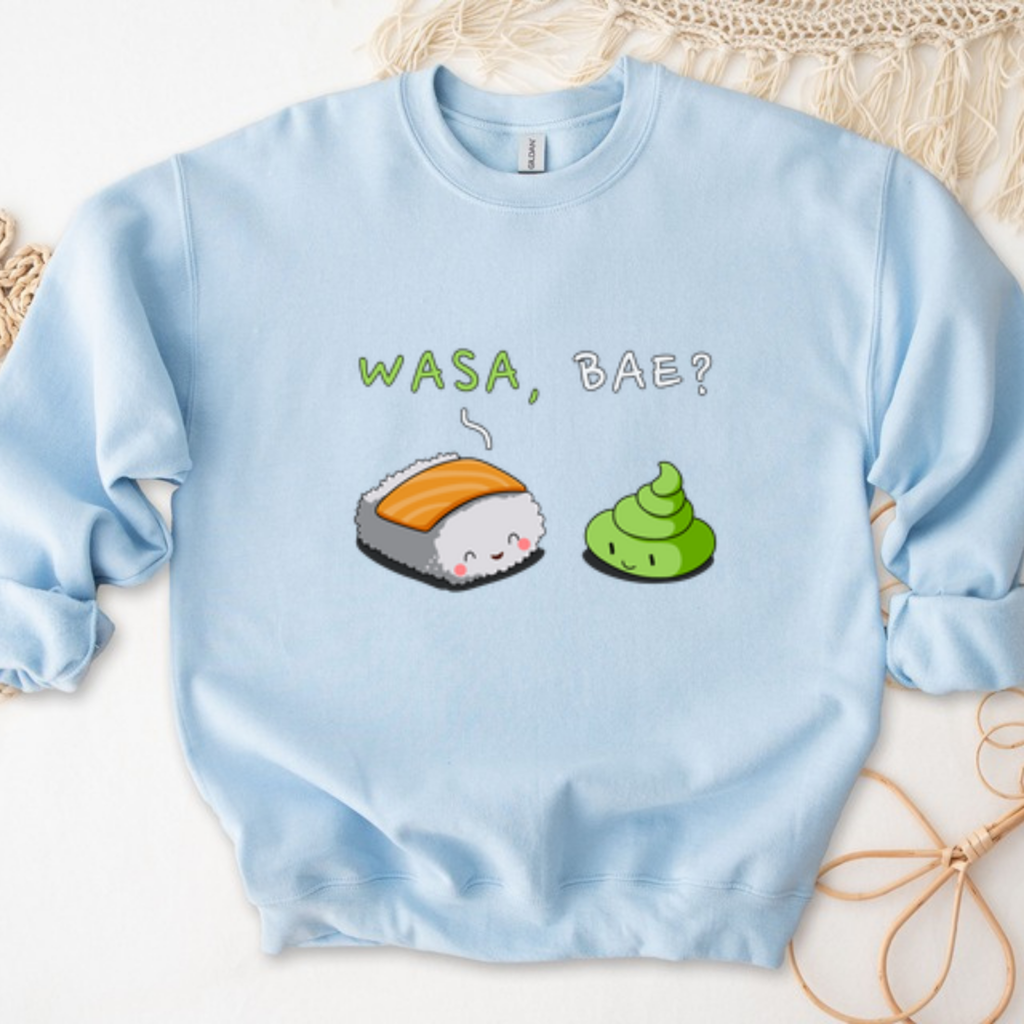 Wasa, Bae? Sushi and Wasabi Couple Sweatshirt
