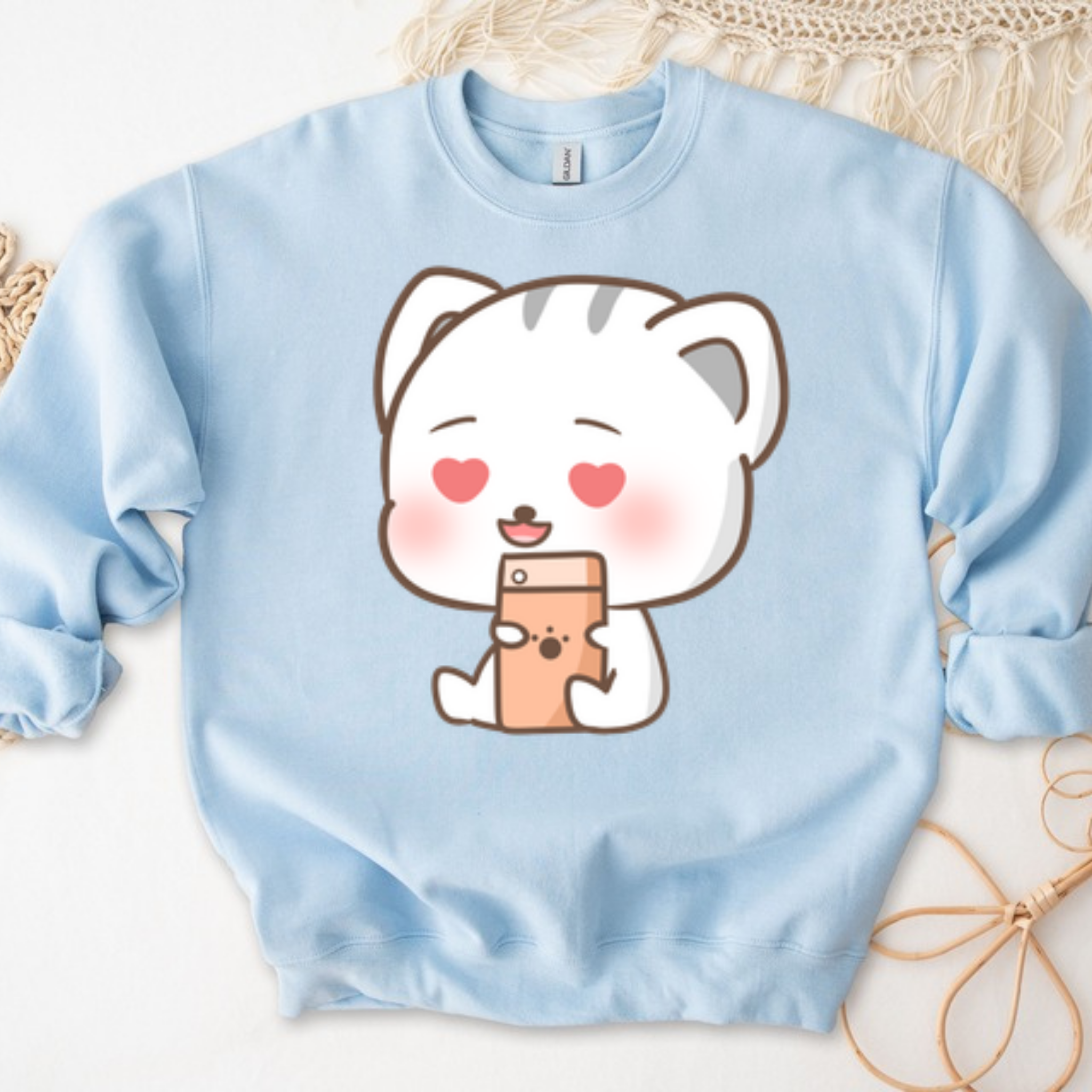 Texting in Love Kitten Sweatshirt