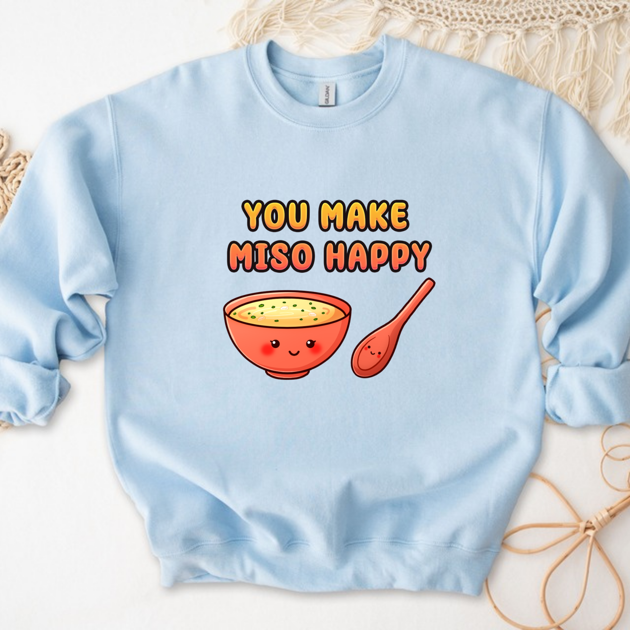 You Make Miso Happy Miso Soup and Spoon Couple Sweatshirt