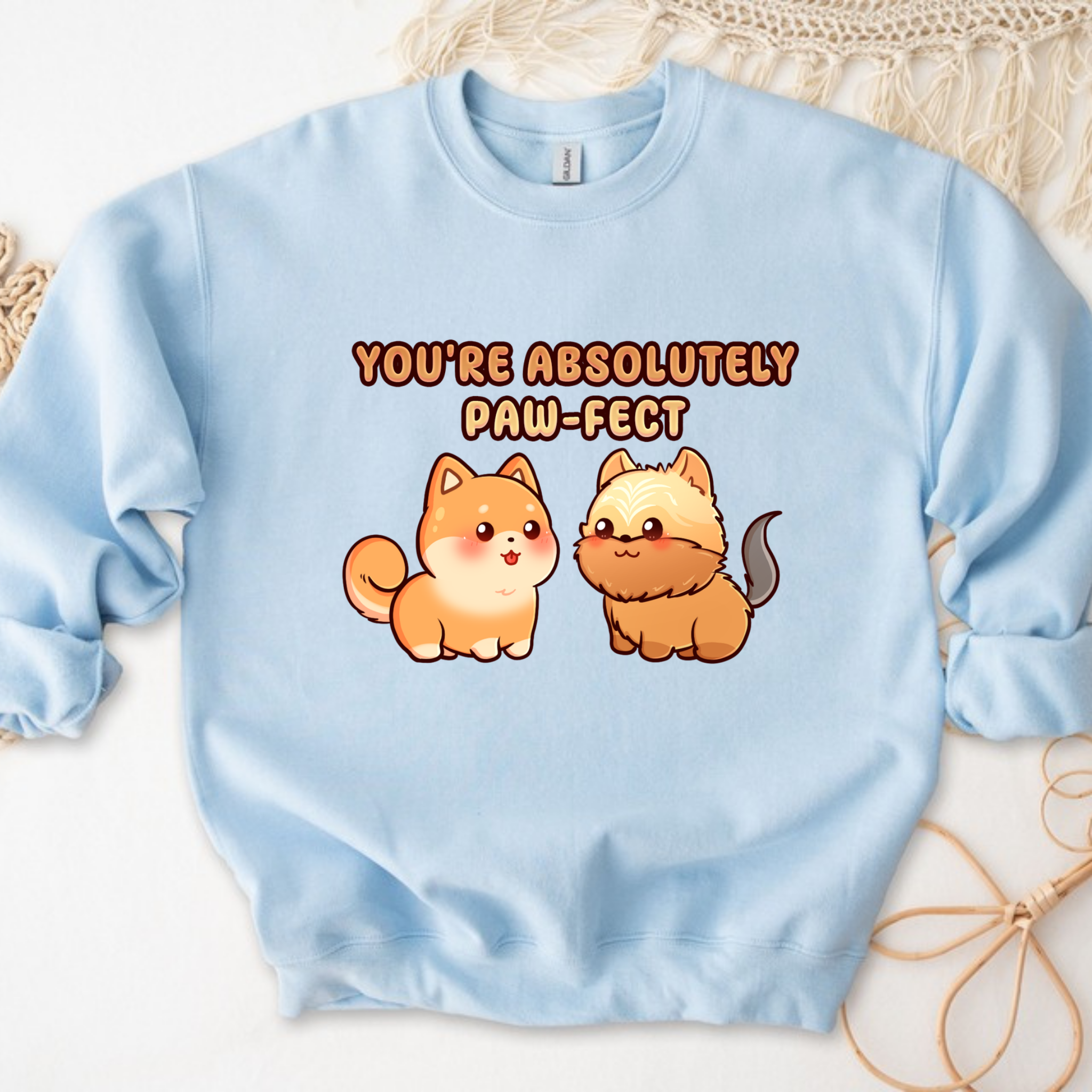 You're Absolutely Paw-fect Dog Couple - Shiba Inu & Yorkshire Terrier Sweatshirt