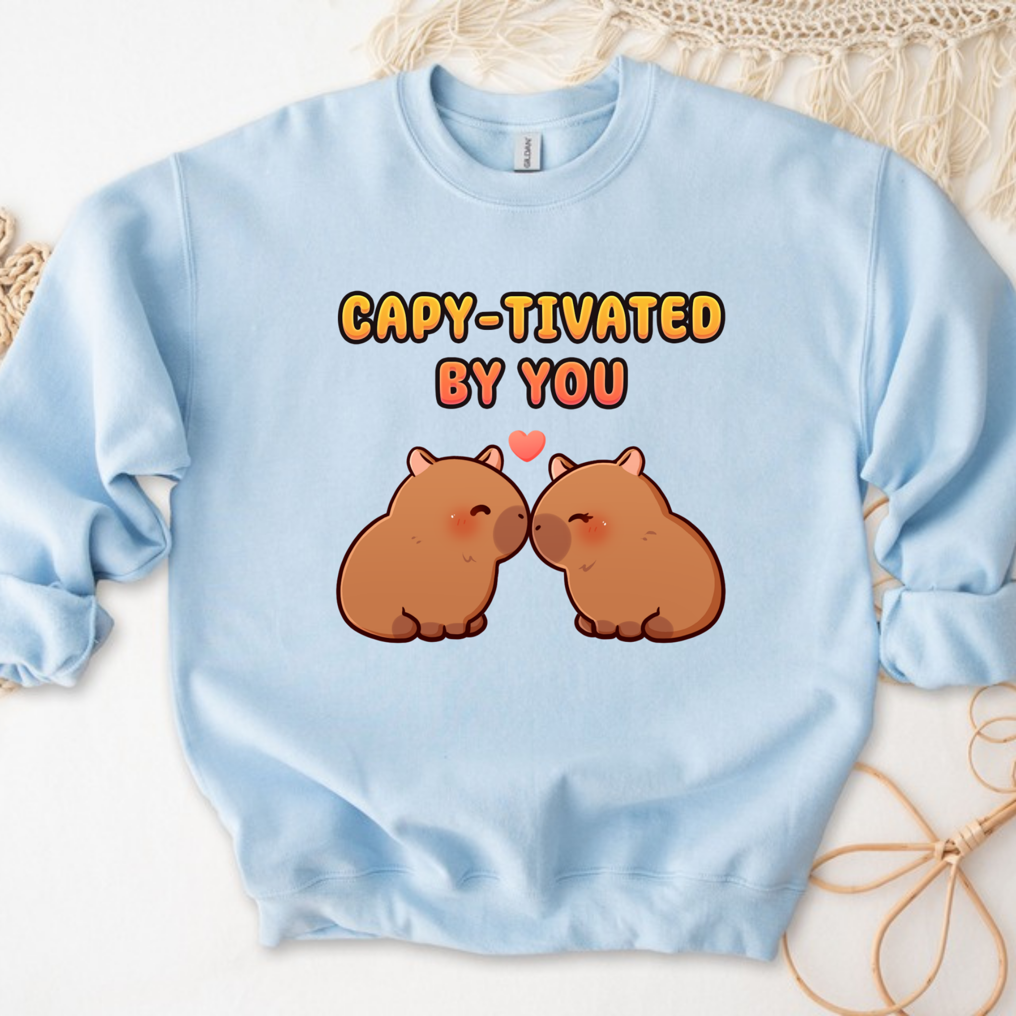 Capy-tivated by You Capybara Couple Sweatshirt