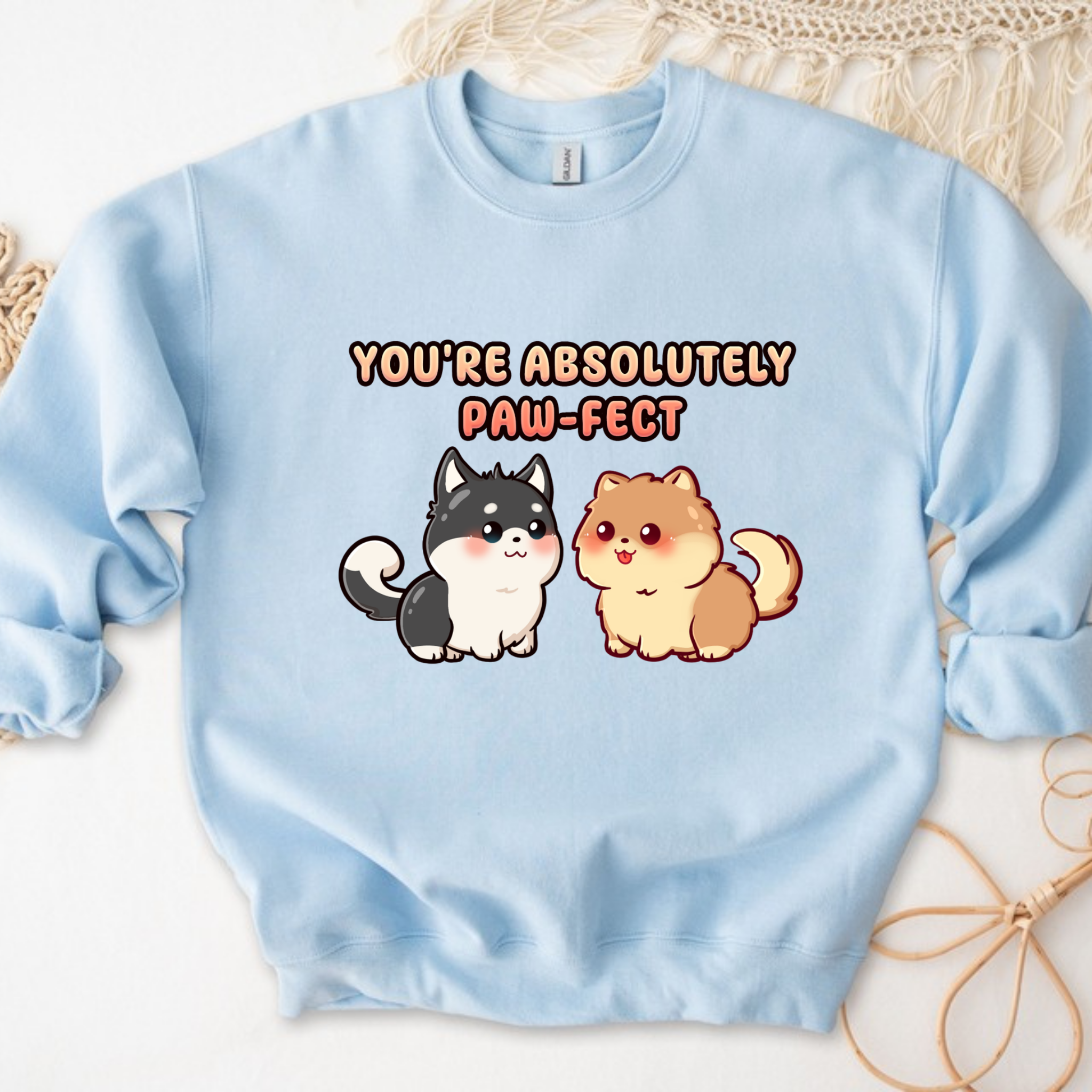You're Absolutely Paw-fect Dog Couple - Husky & Pomeranian Sweatshirt