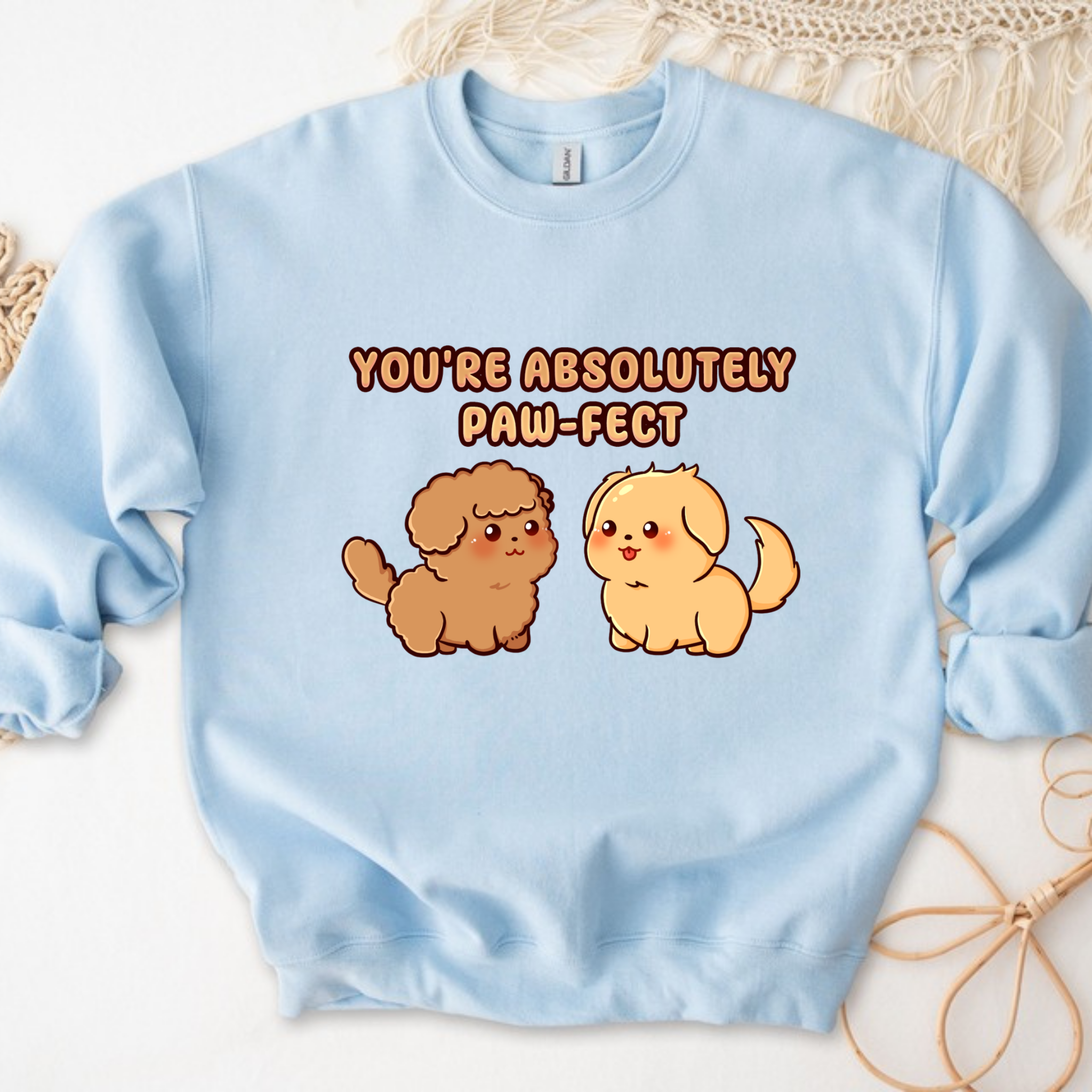 You're Absolutely Paw-Fect Dog Couple - Poodle & Golden Retriever Sweatshirt