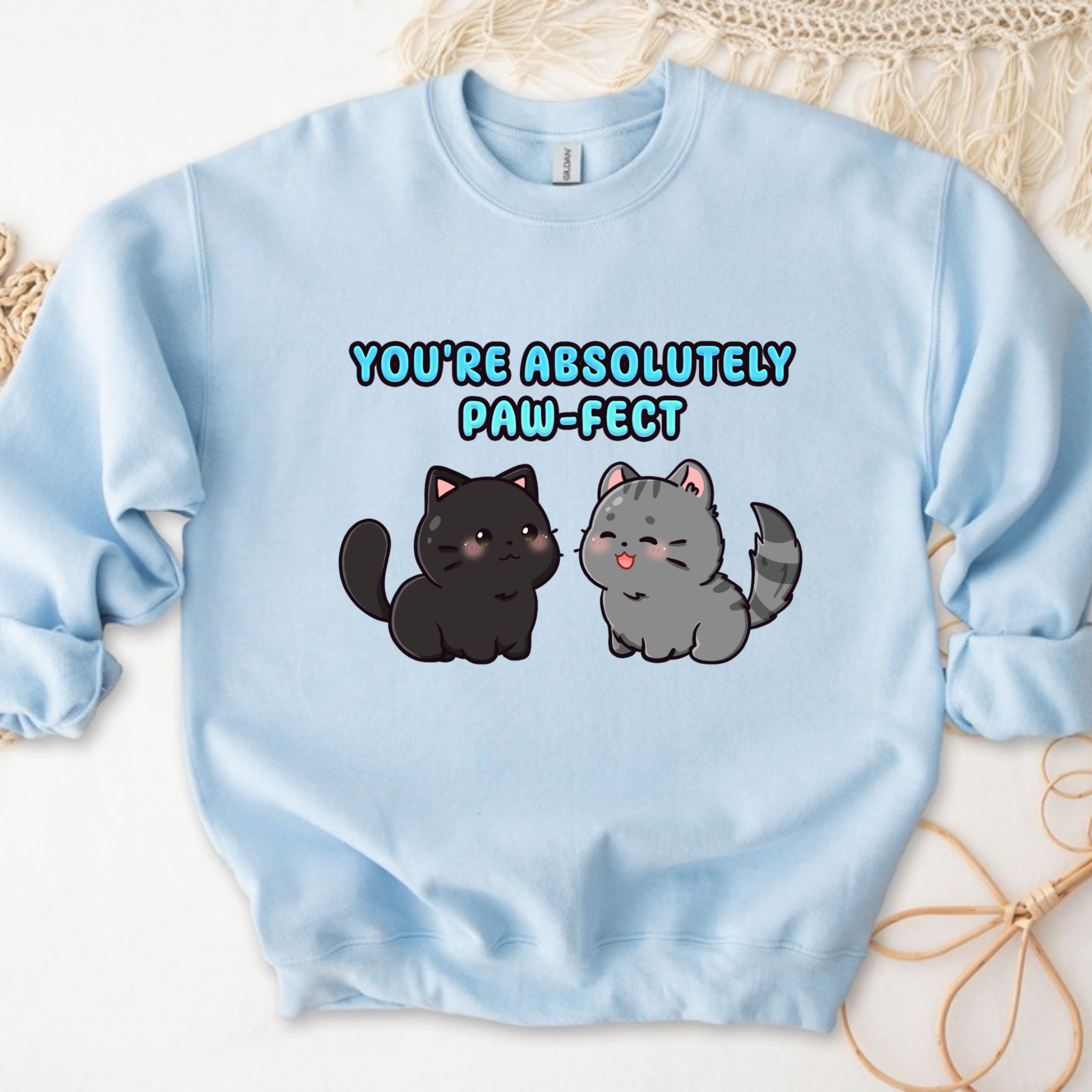 You're Absolutely Paw-Fect Cat Couple Sweatshirt