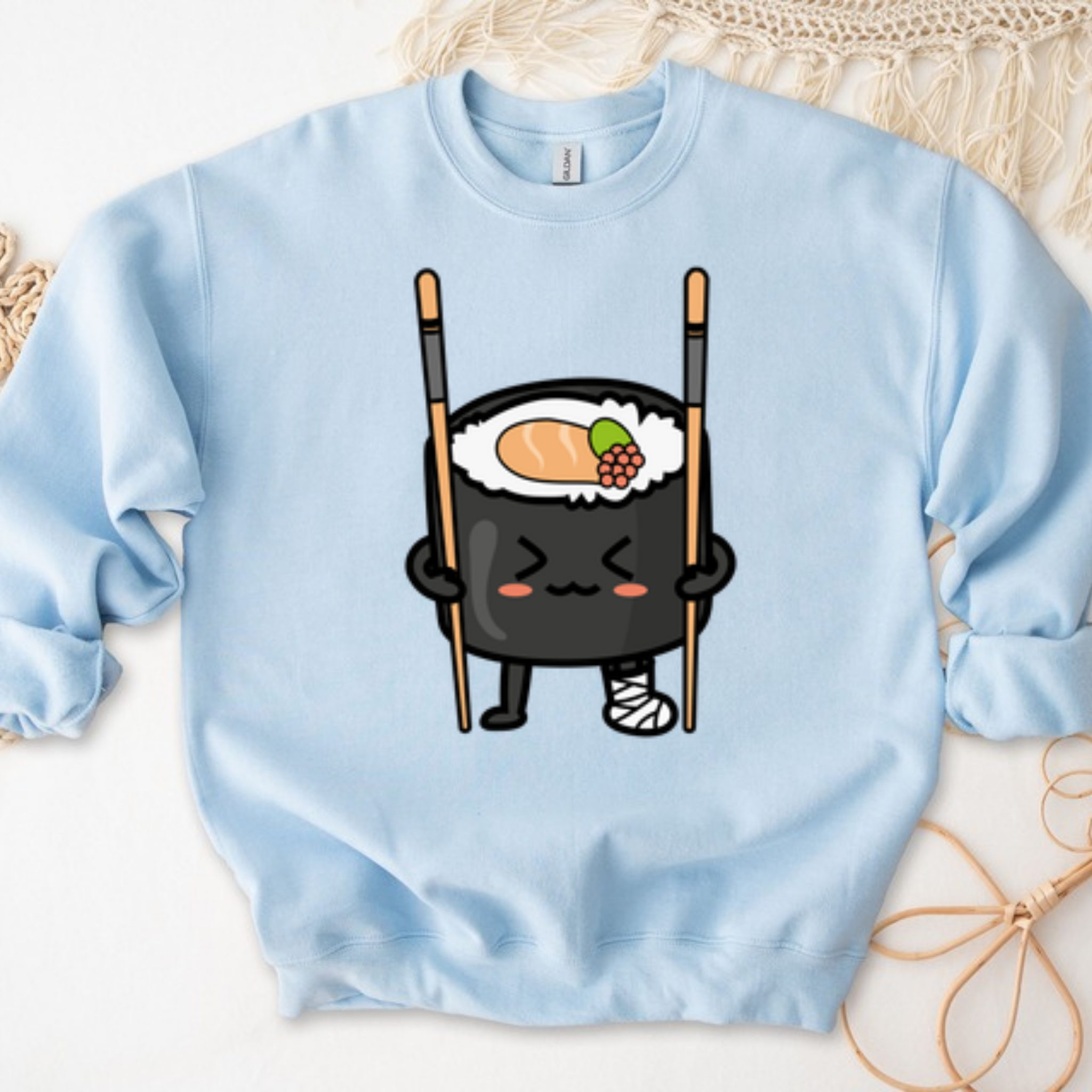 Sushi on Chopstick Crutches Sweatshirt
