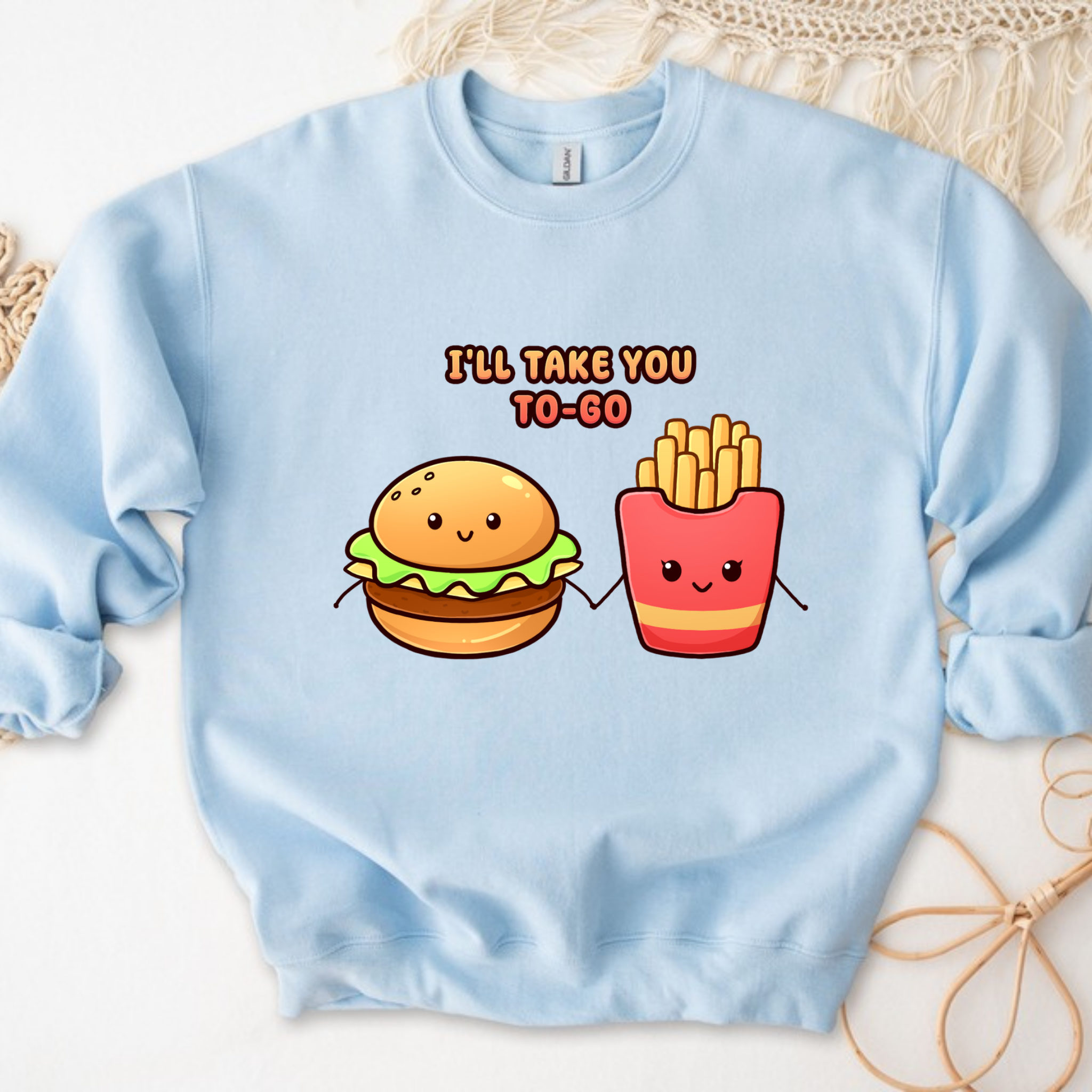I'll Take You To-Go Burger and Fries Couple Sweatshirt