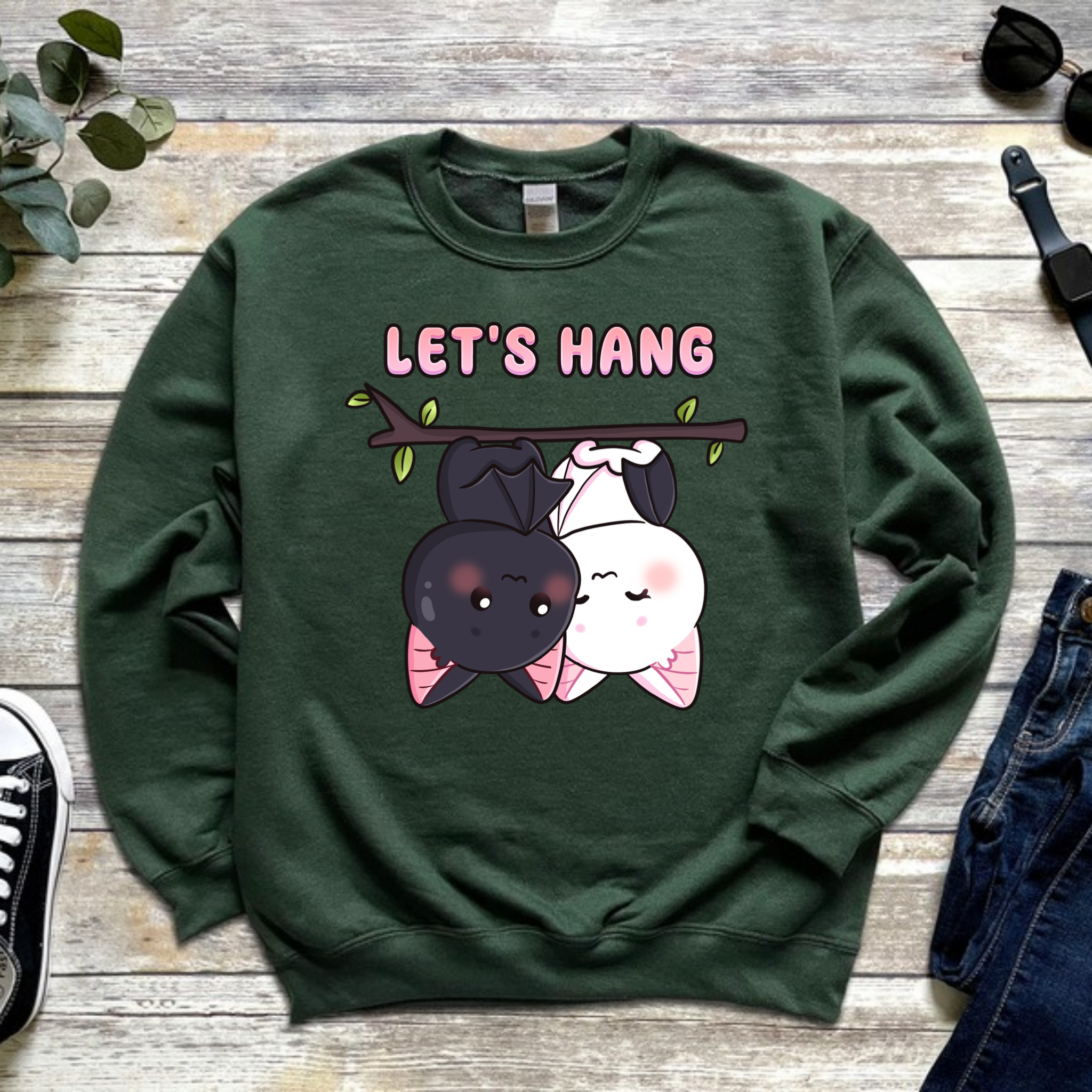 Let's Hang Bat Couple Sweatshirt