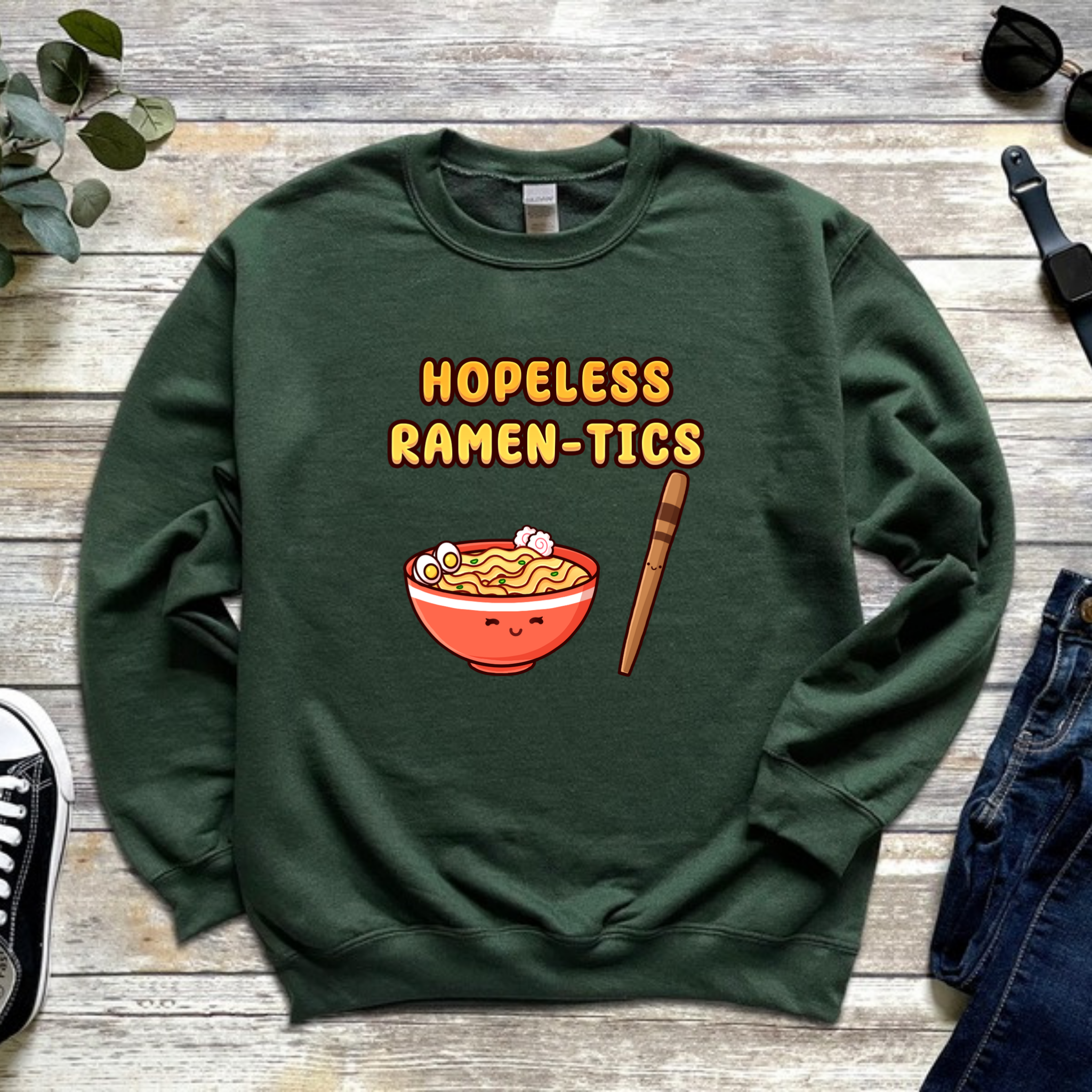 Hopeless Ramen-tics Ramen and Chopstick Couple Sweatshirt