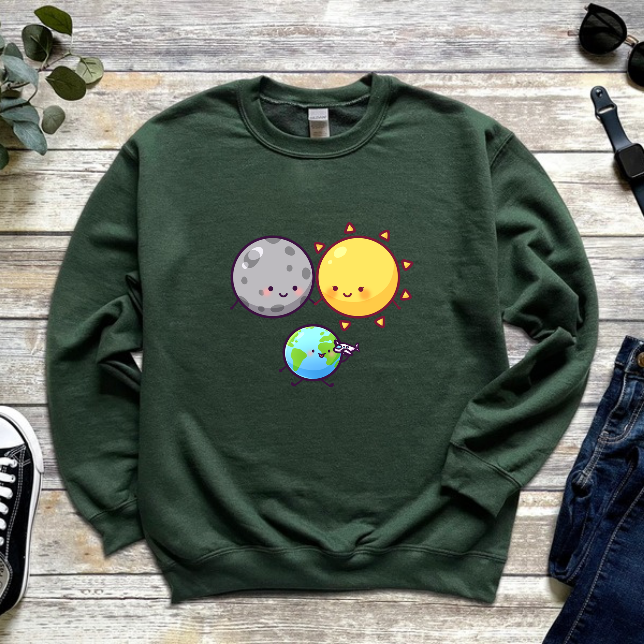 Sun Moon and Earth Family Sweatshirt